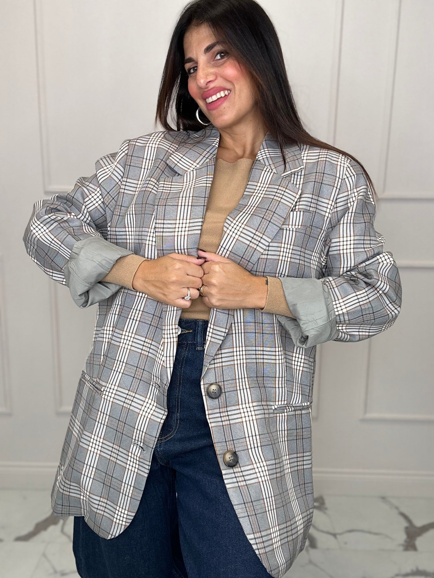 Blazer check over GLAMOROUS