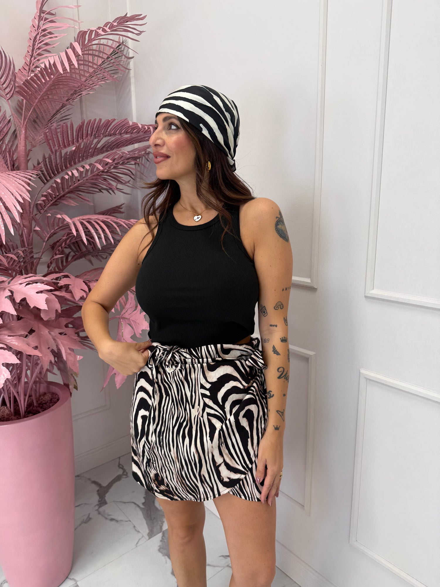 Set Gonna pareo + Top “Zebra Black” LIP