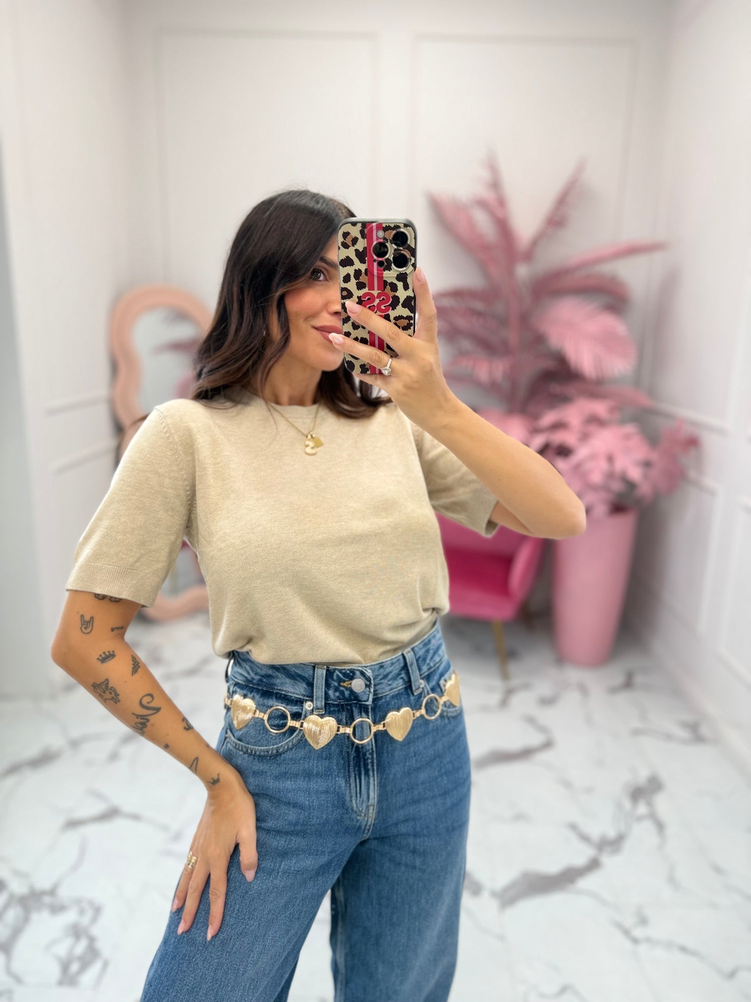 T-shirt in maglia “Layla” JJXX