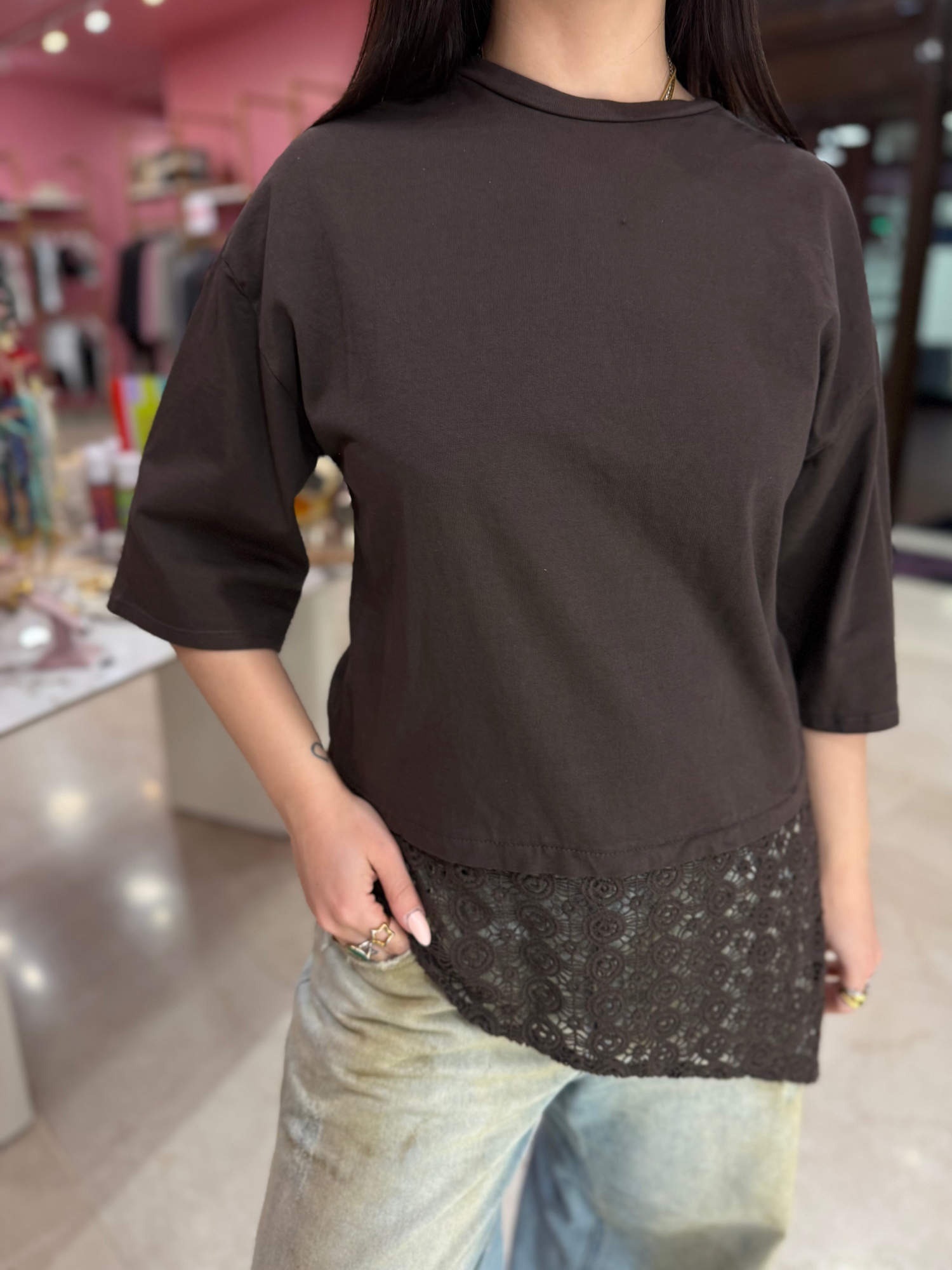 T-shirt over “crochet” LIP