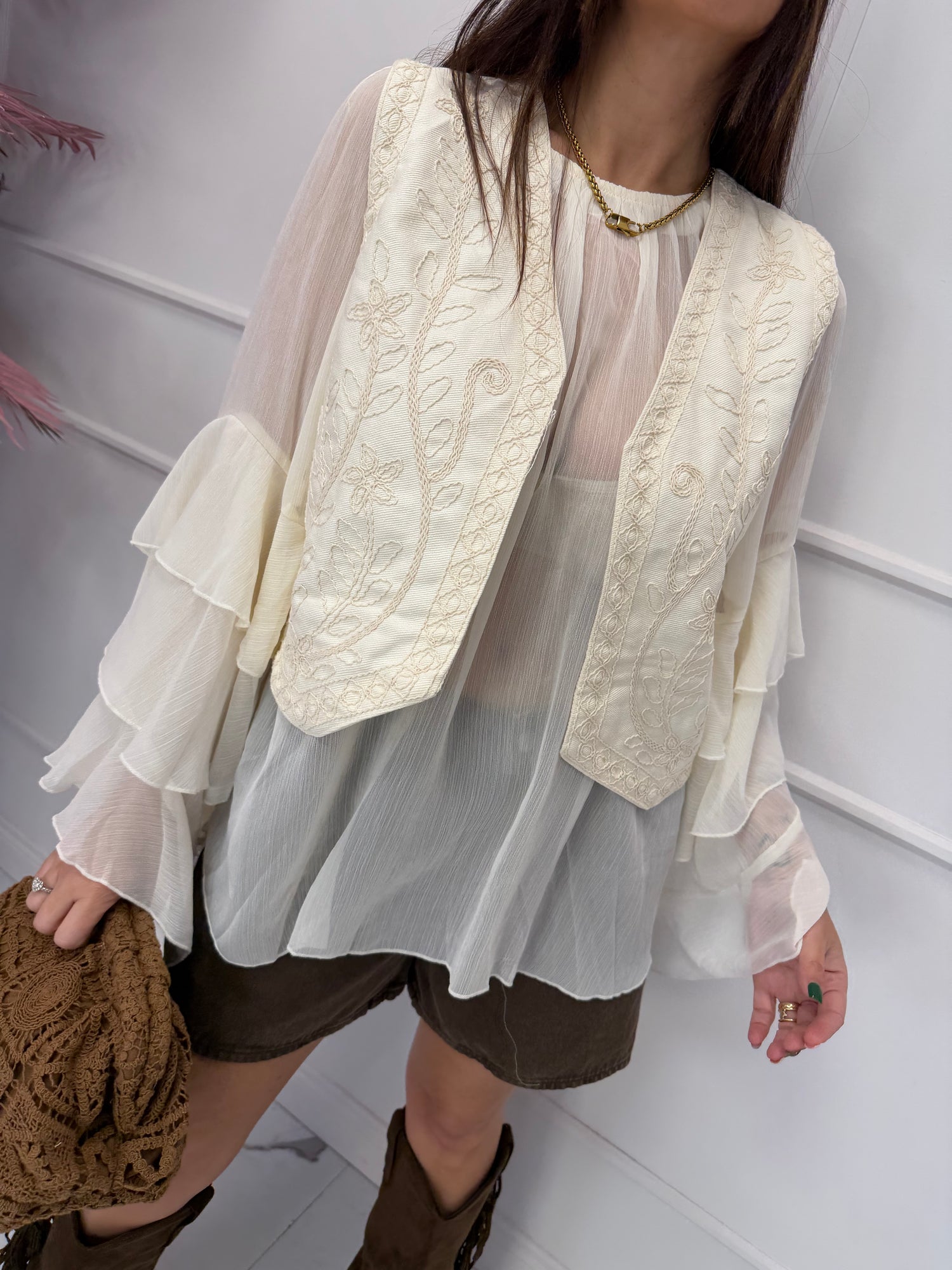 Gilet Denim ricami “Boho” LIP