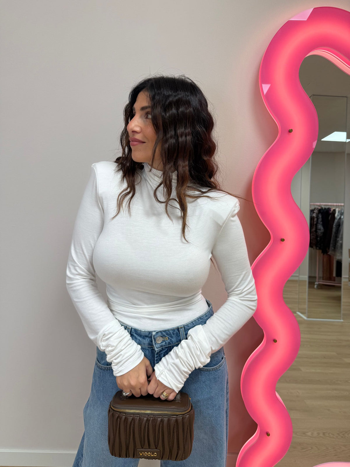 Dolcevita jersey con spalline VICOLO