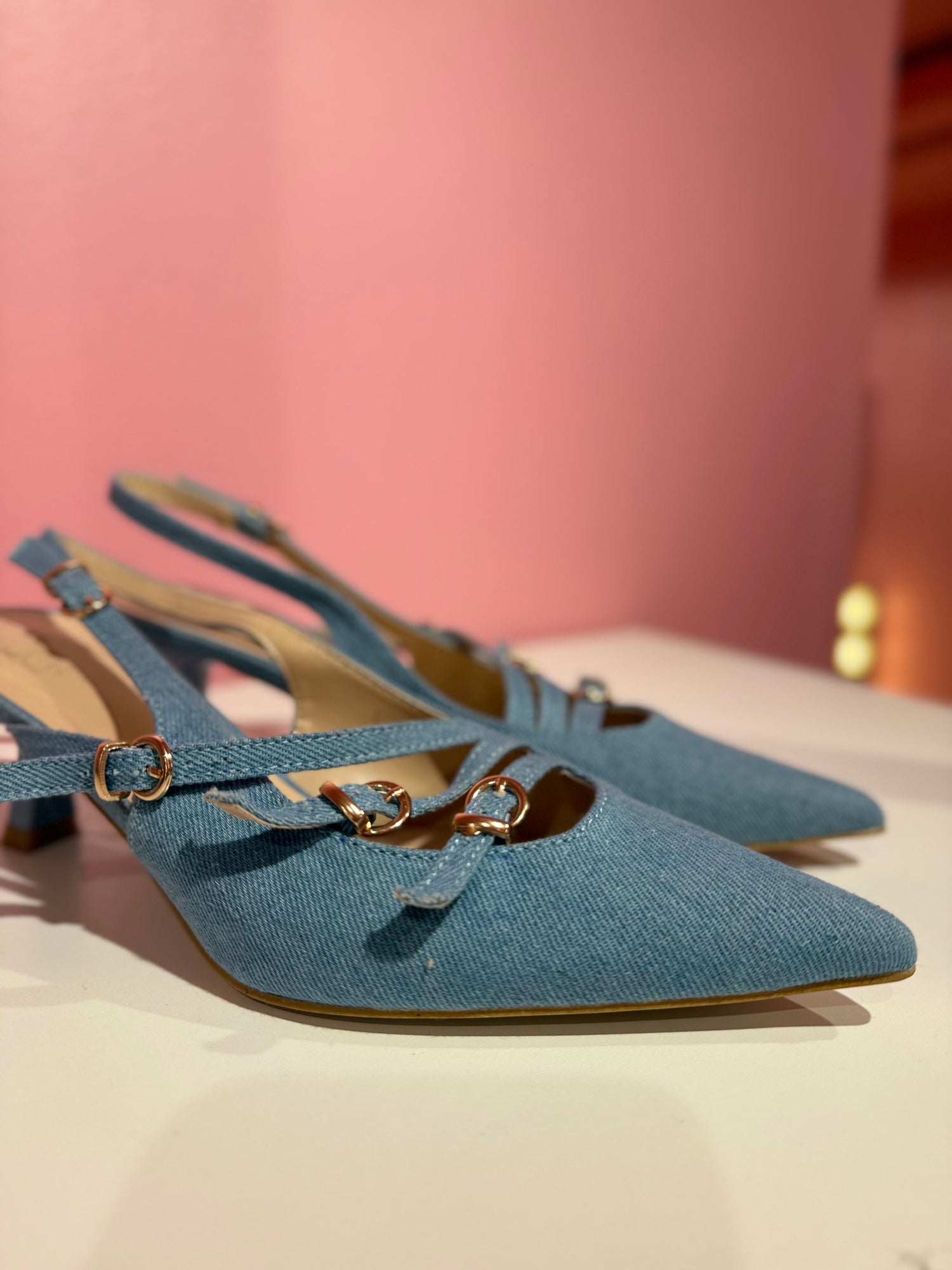 Decollete slingback denim LIP