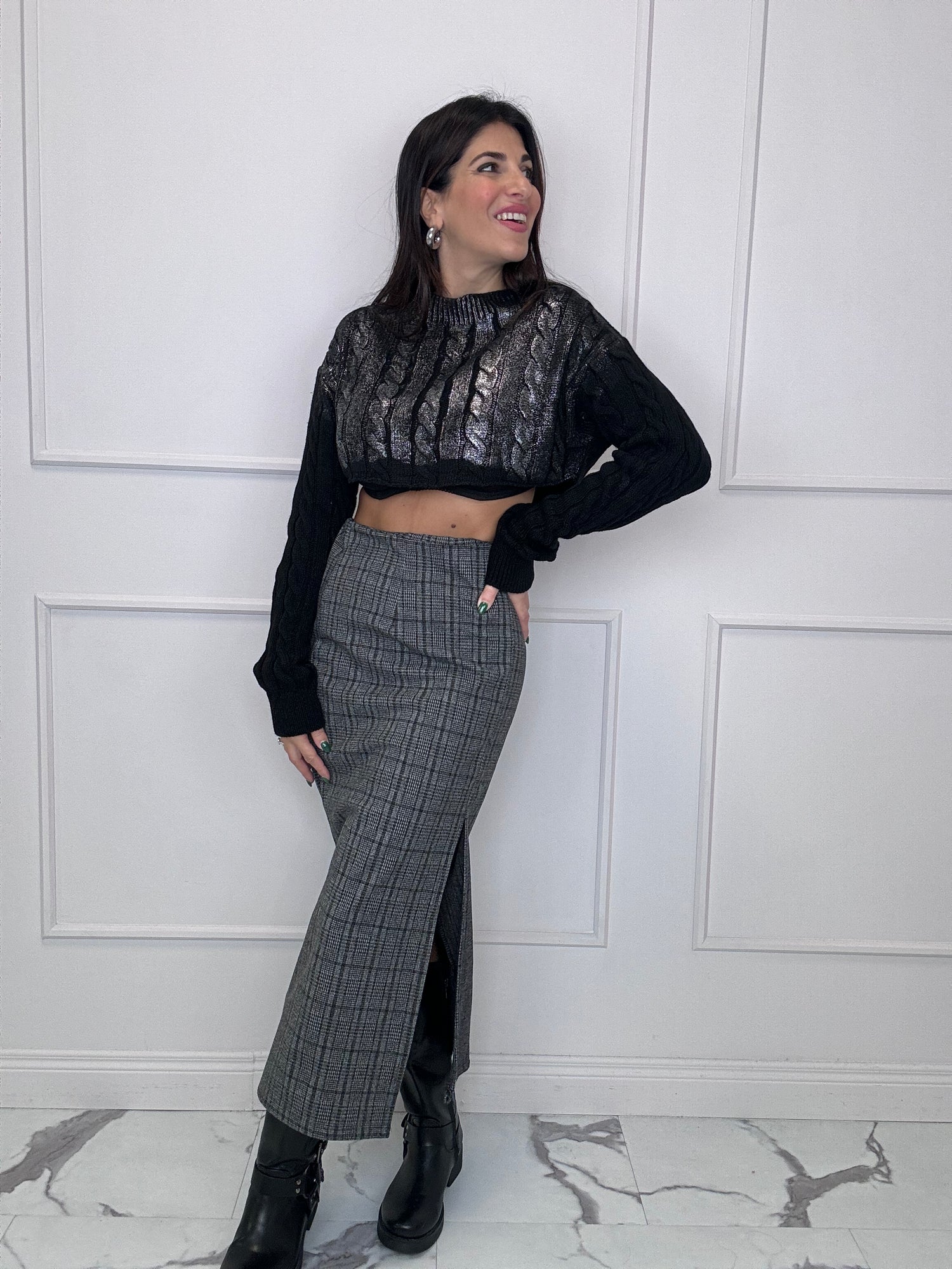 Gonna longuette spacco “British” LIP