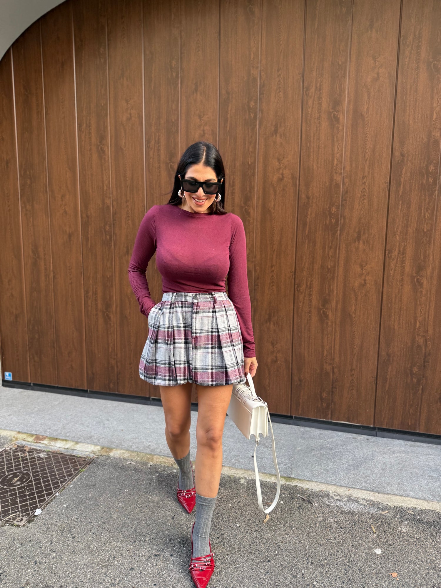 Gonna a palloncino “Tartan” JUSTWEST