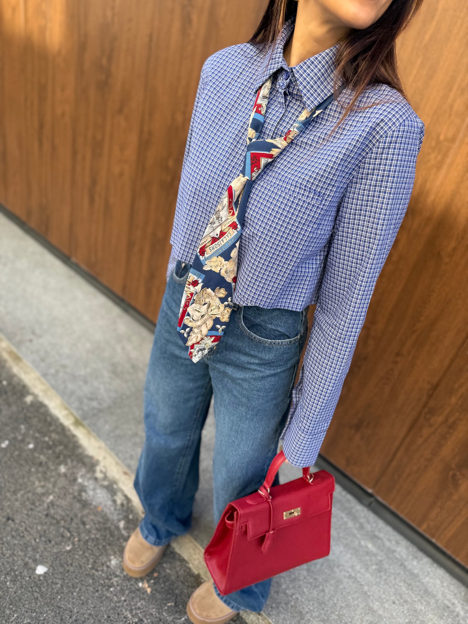 Camicia crop quadri LUMINA