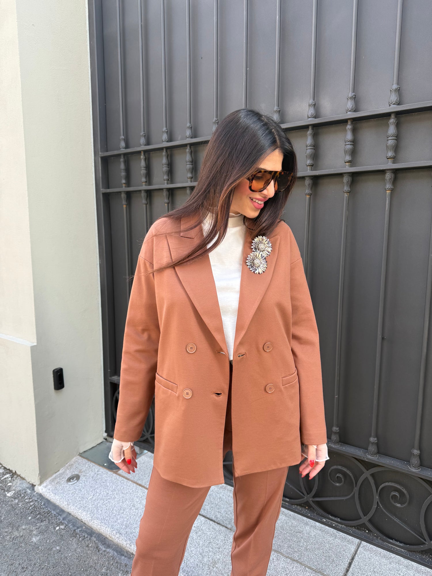 Blazer tailleur doppiopetto “Silver Flower” VICOLO