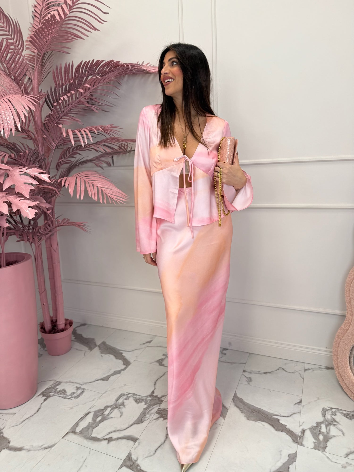 Blusa nodo “Peach” GLAMOROUS