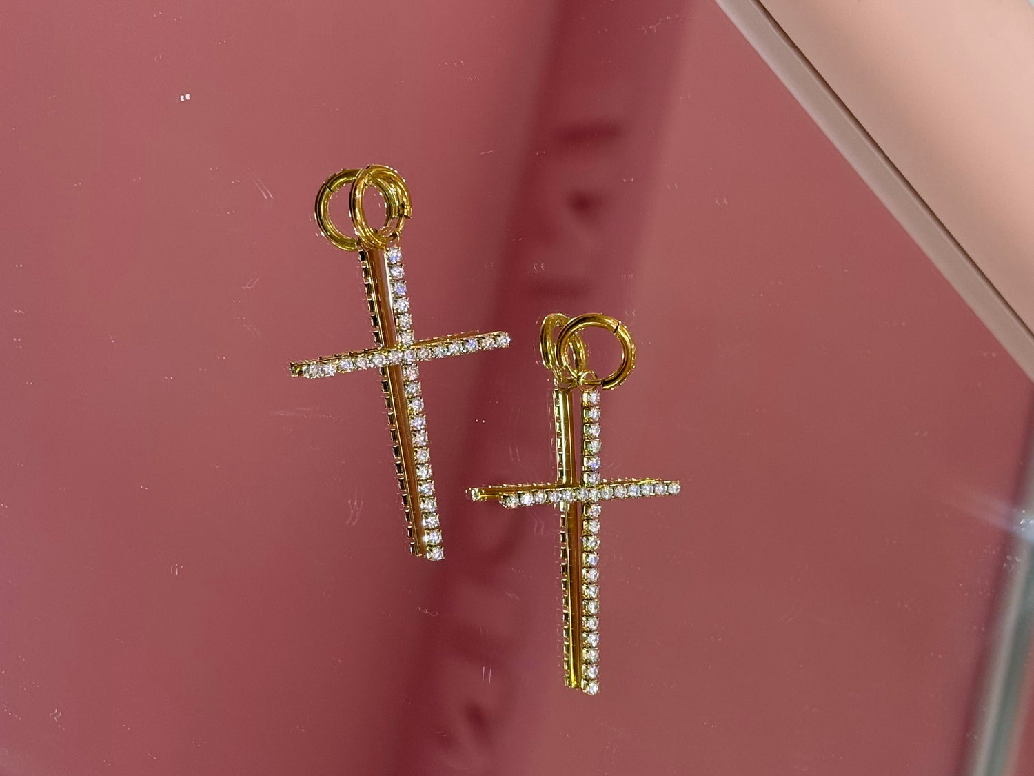 Orecchini “Strass Cross” LIP