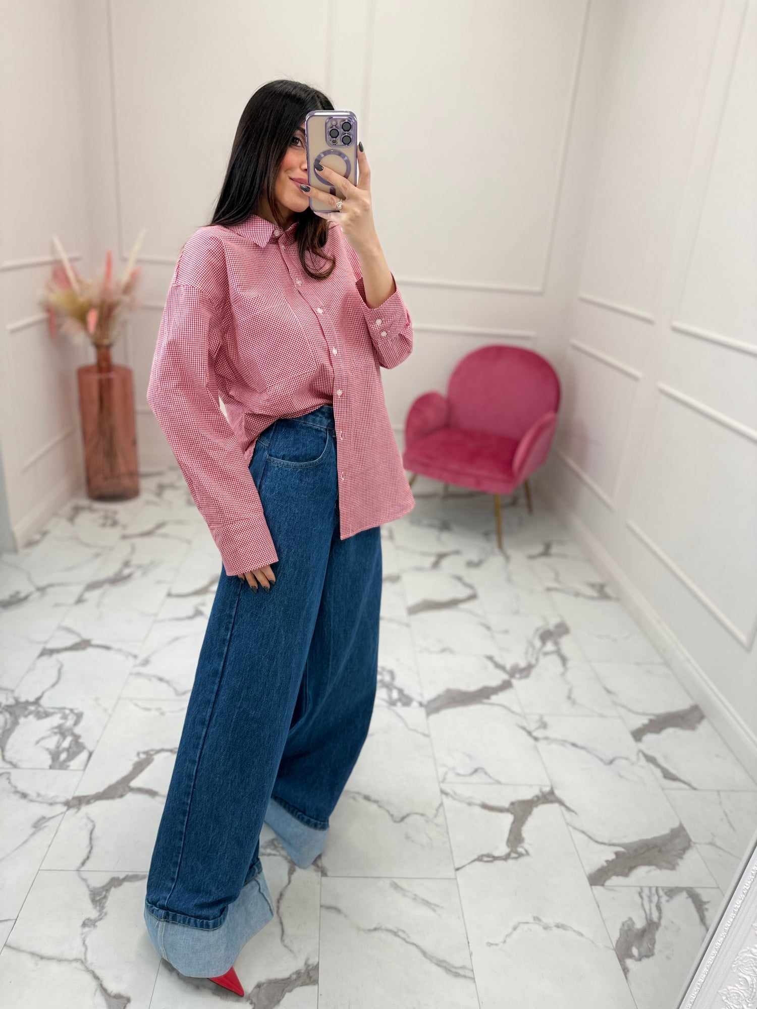 Camicia vichy “Yvette” ONLY