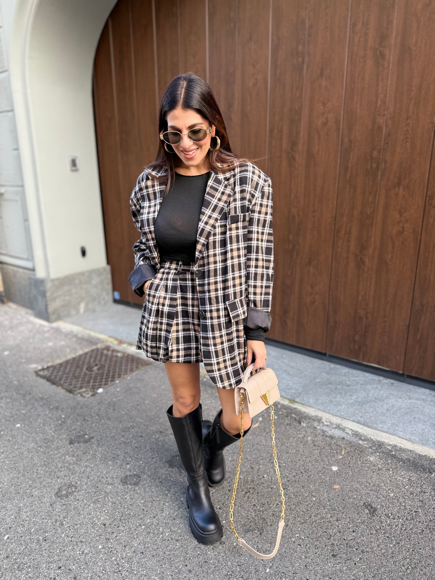 Gonna a palloncino “Tartan” JUSTWEST