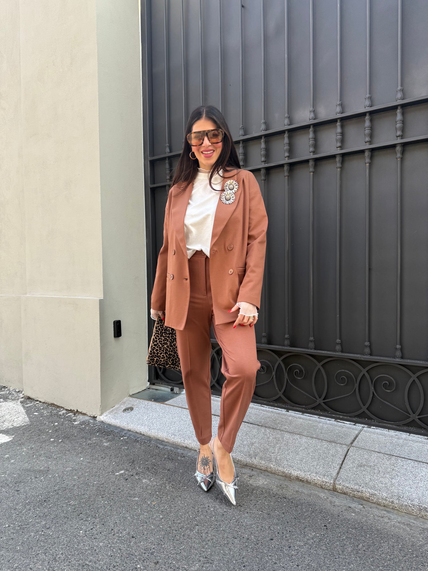 Blazer tailleur doppiopetto “Silver Flower” VICOLO