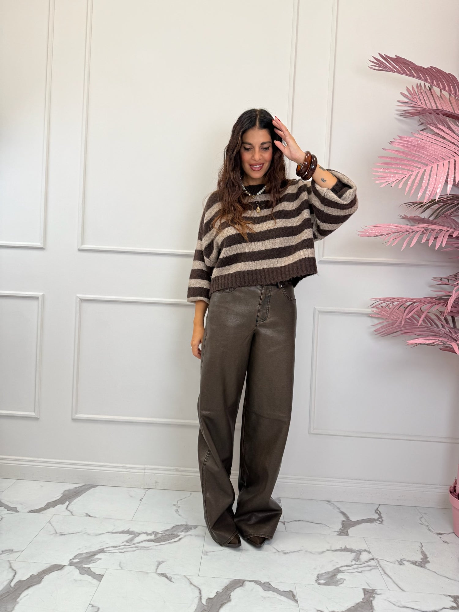 Pantalone Tokyo “Hannah” ecopelle JJXX