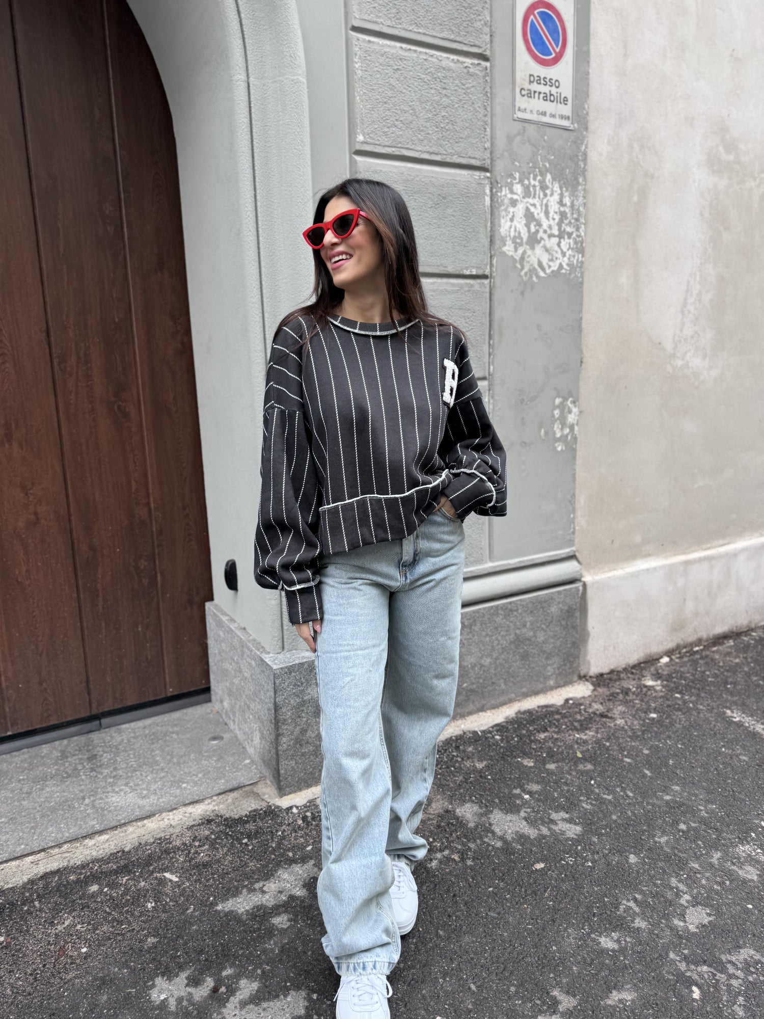 Felpa righe “Baseball” HAVE ONE