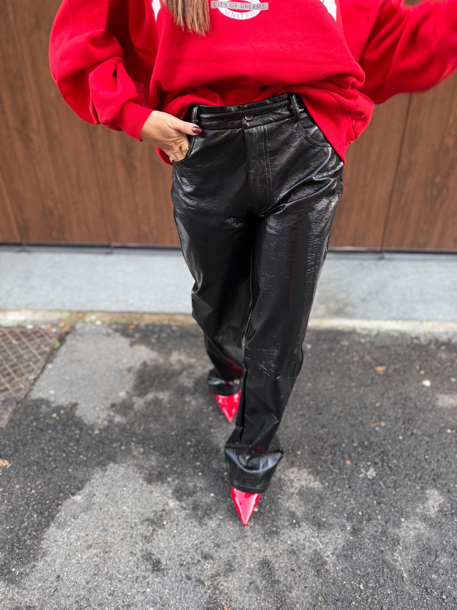 Pantalone in vinile LUMINA