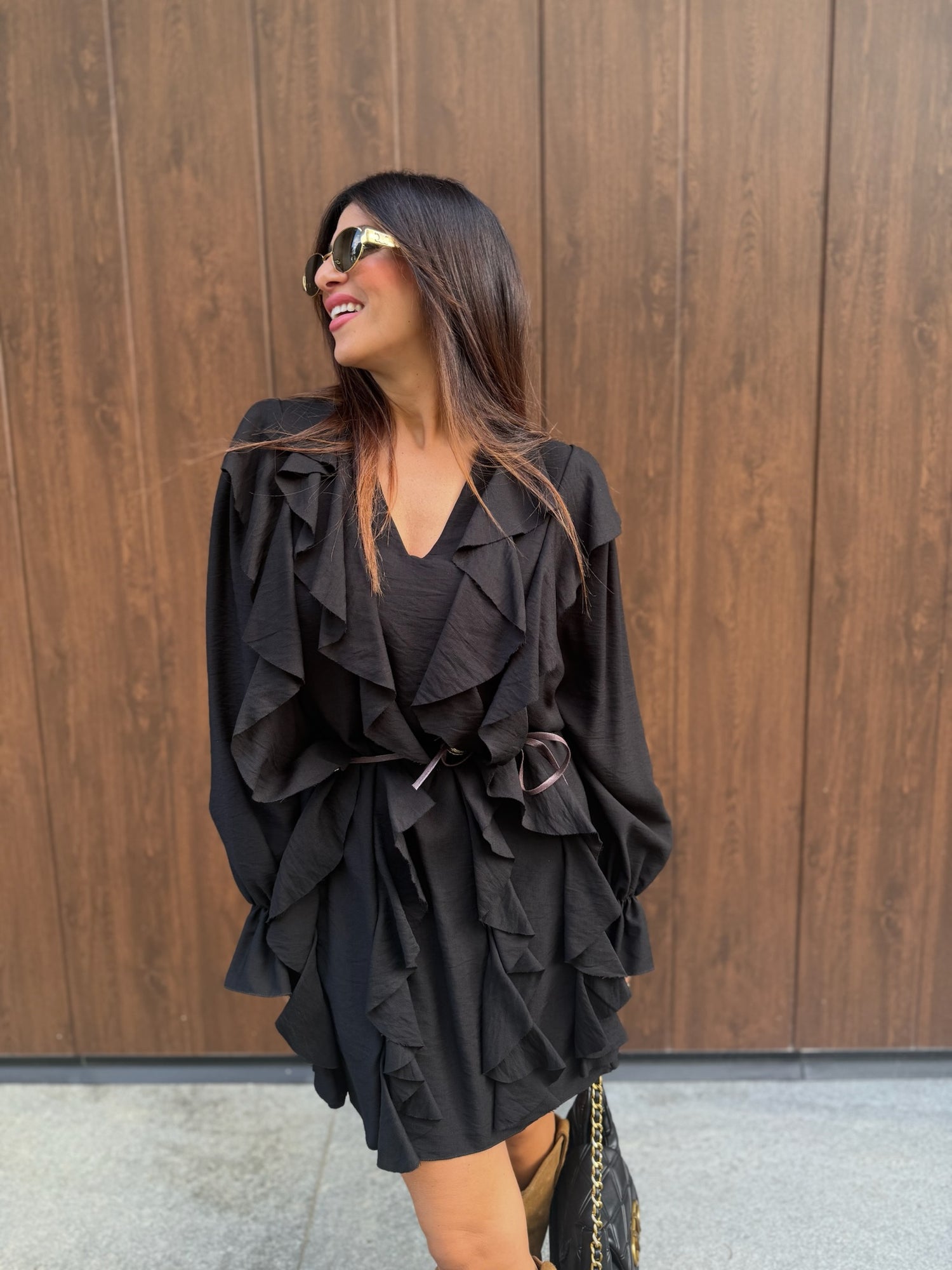 Abito “Rouches” con cintura HAVE ONE