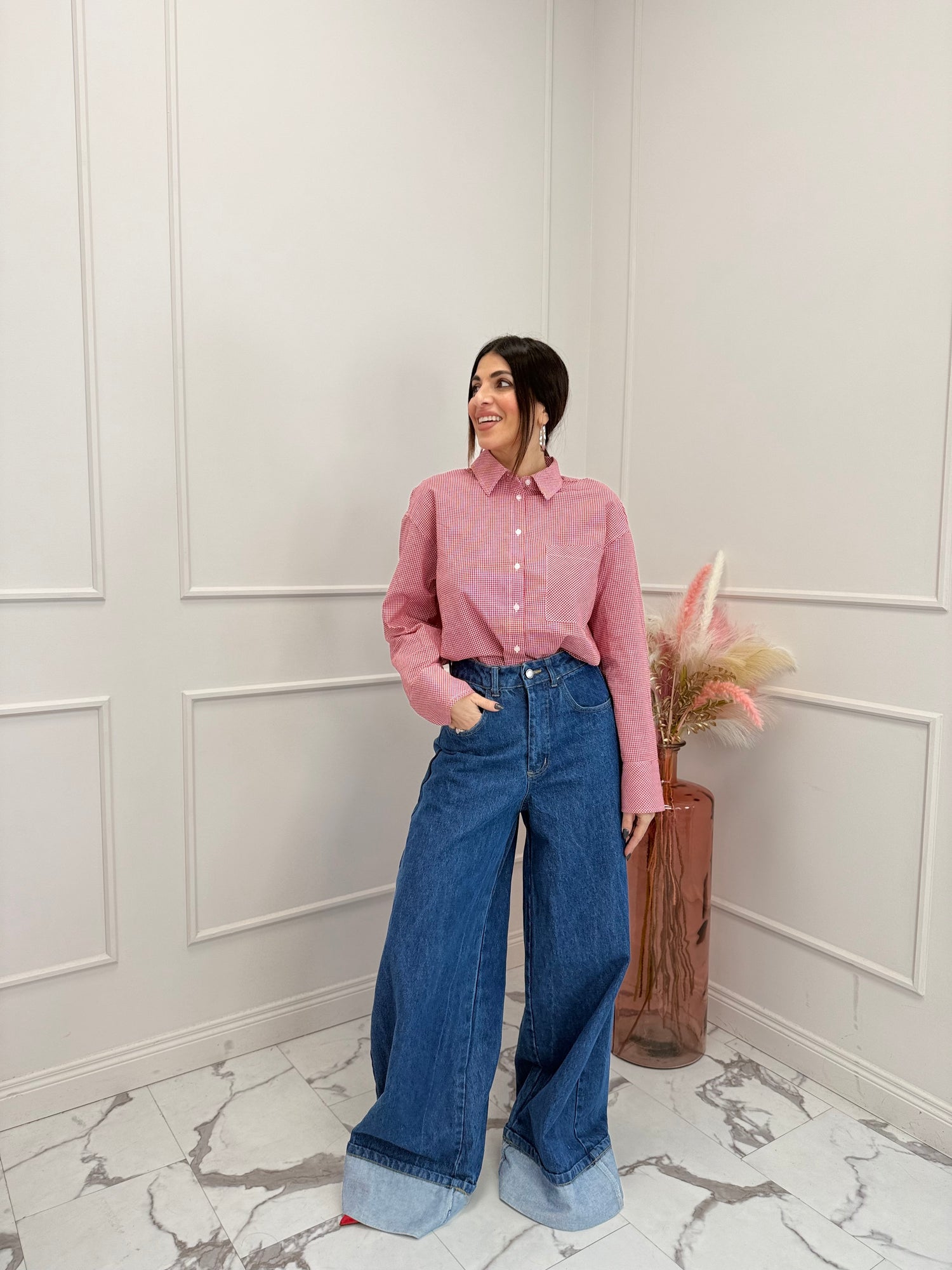 Camicia vichy “Yvette” ONLY