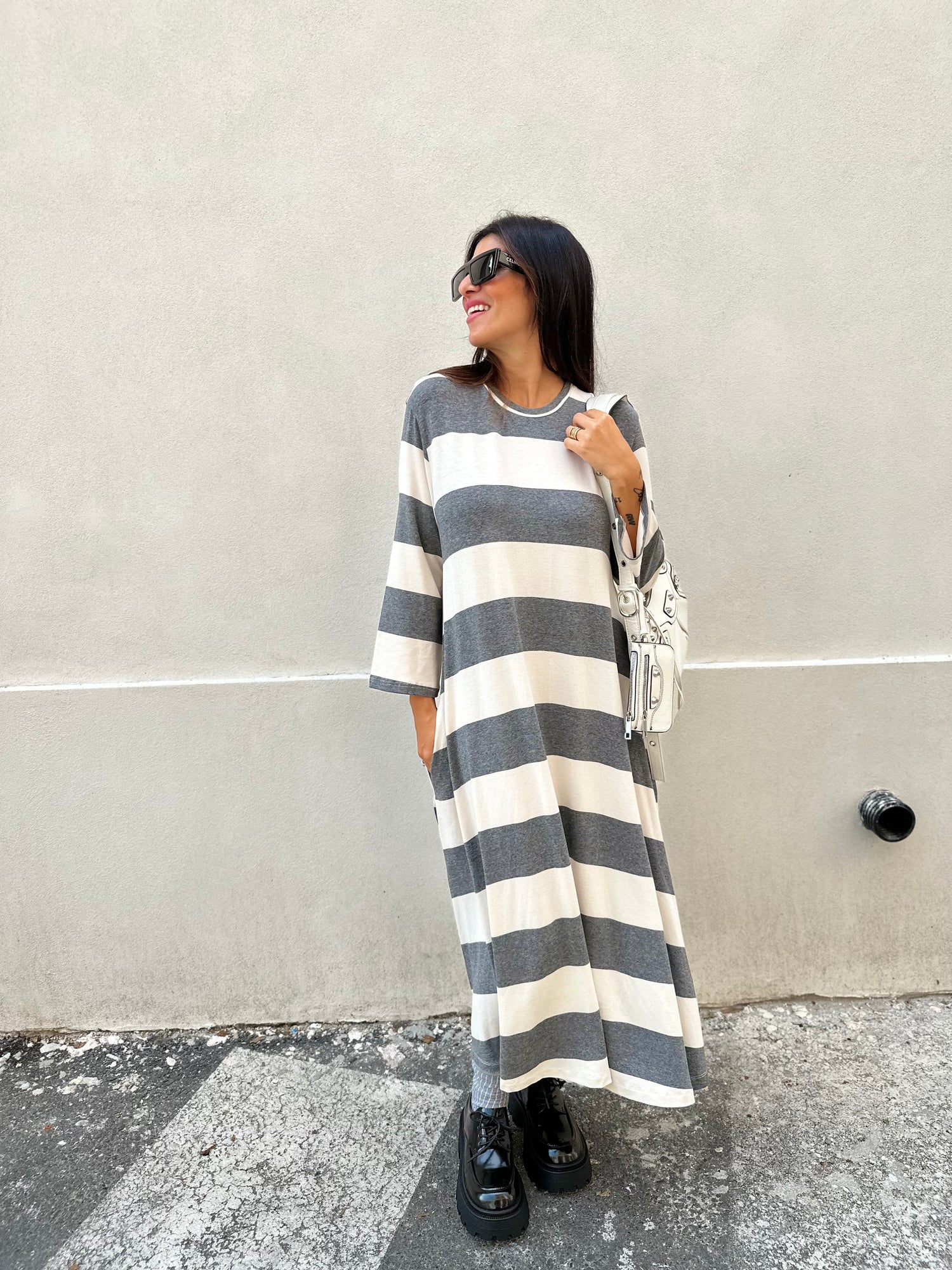 Maxi abito righe LUMINA
