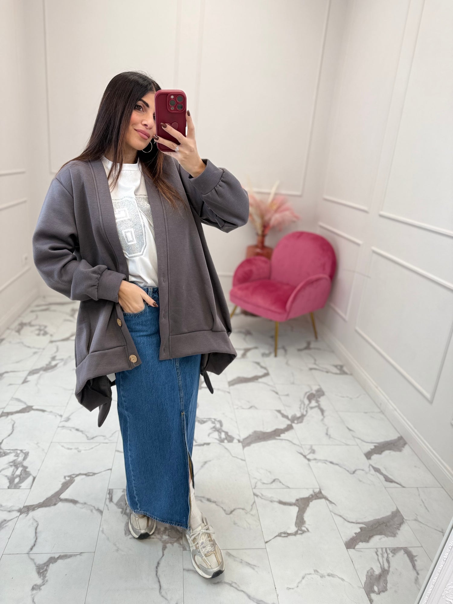 Cardigan in felpa “over” LIP