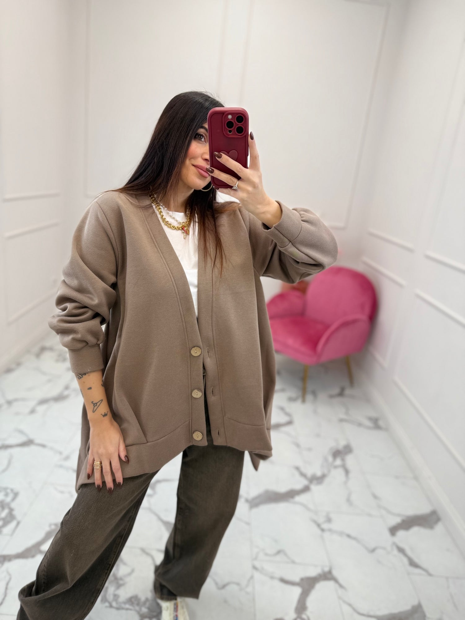 Cardigan in felpa “over” LIP