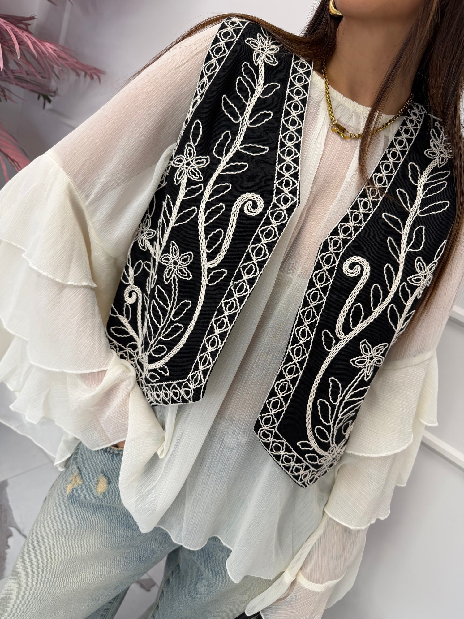 Gilet Denim ricami “Boho” LIP