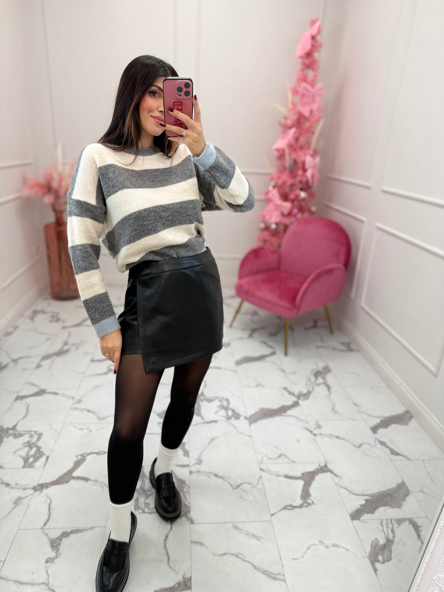 Gonna mini ecopelle “Sofia” JJXX