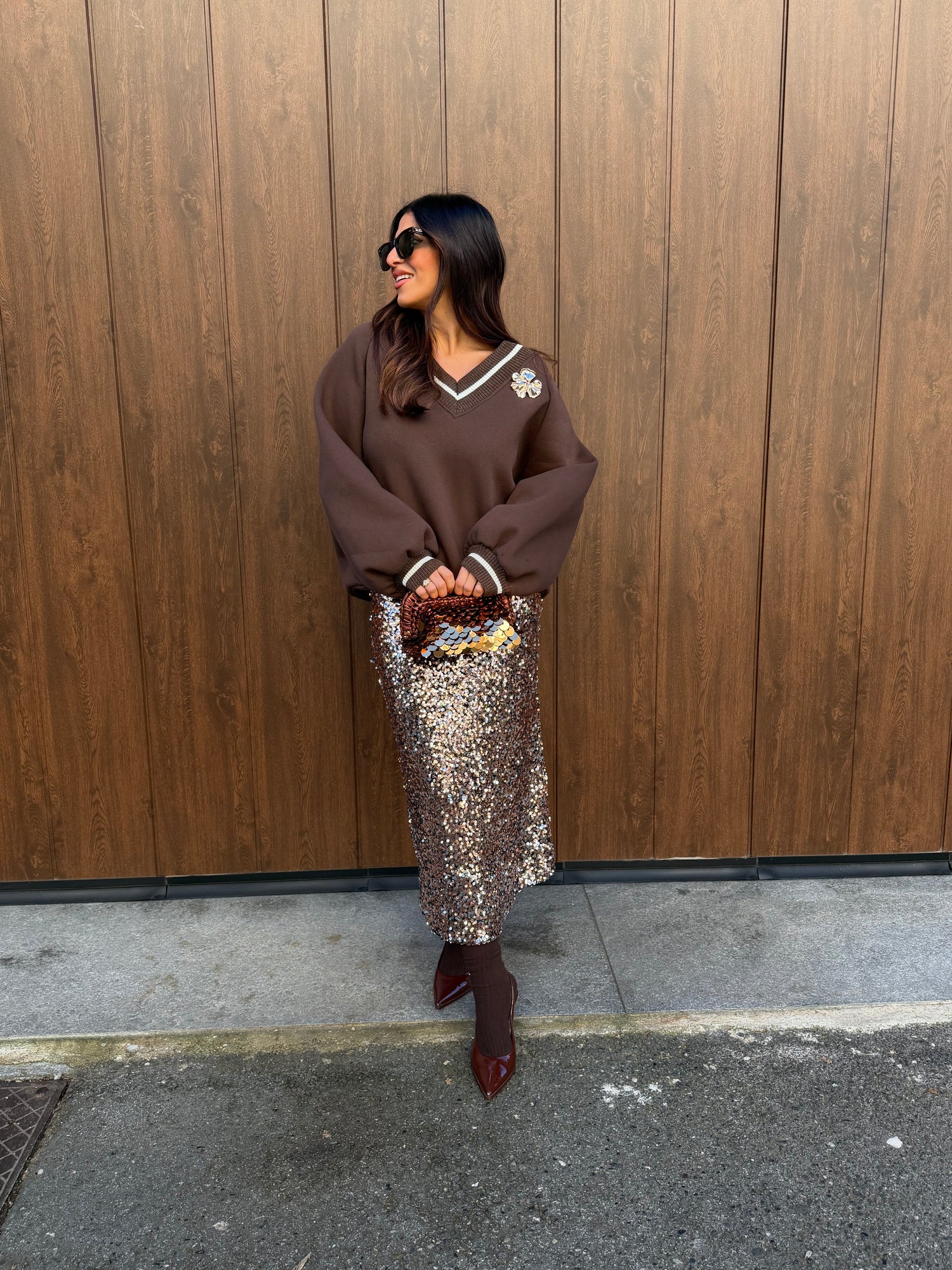 Gonna longuette paillettes “Luce” LIP