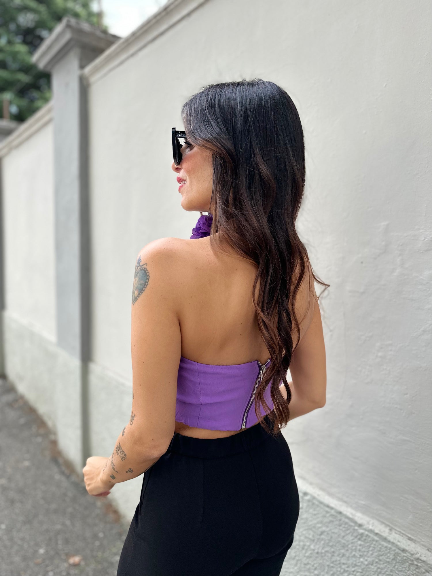 Top corto strass LUMINA