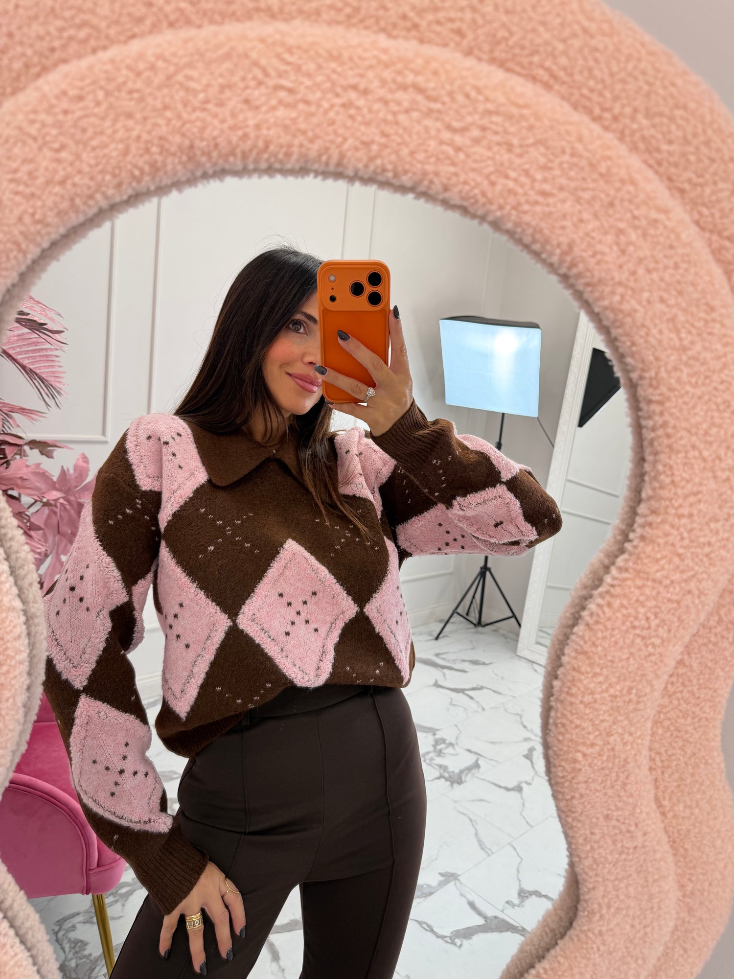 Maglioncino “pink rhombus” COMPANIA FANTASTICA