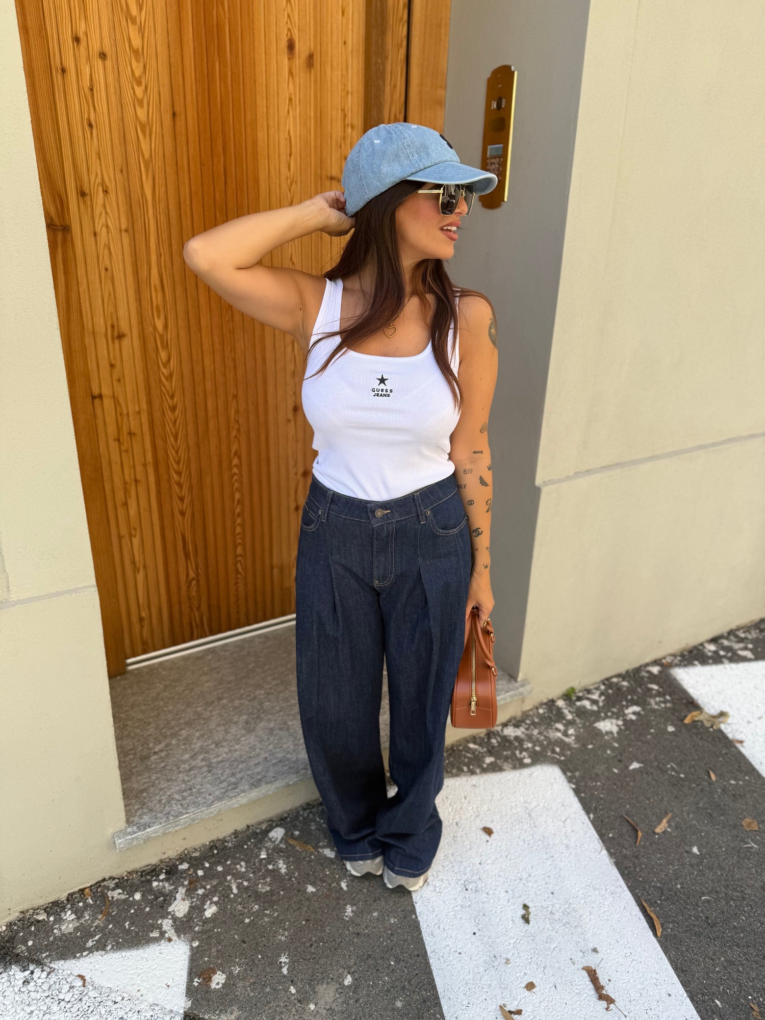 Canotta costine logo GUESS JEANS
