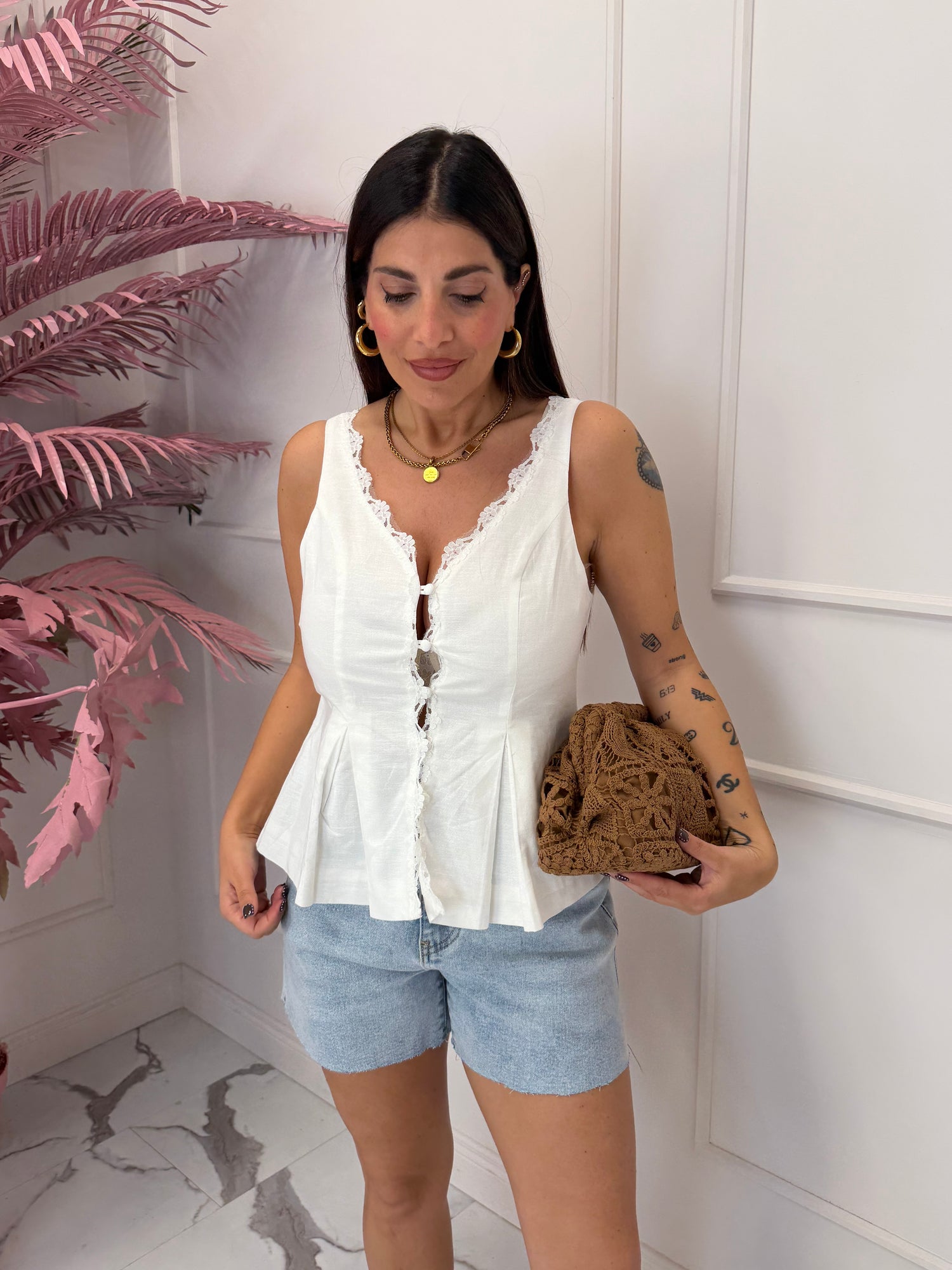 Shorts Denim “Sfrangiato” GLAMOROUS