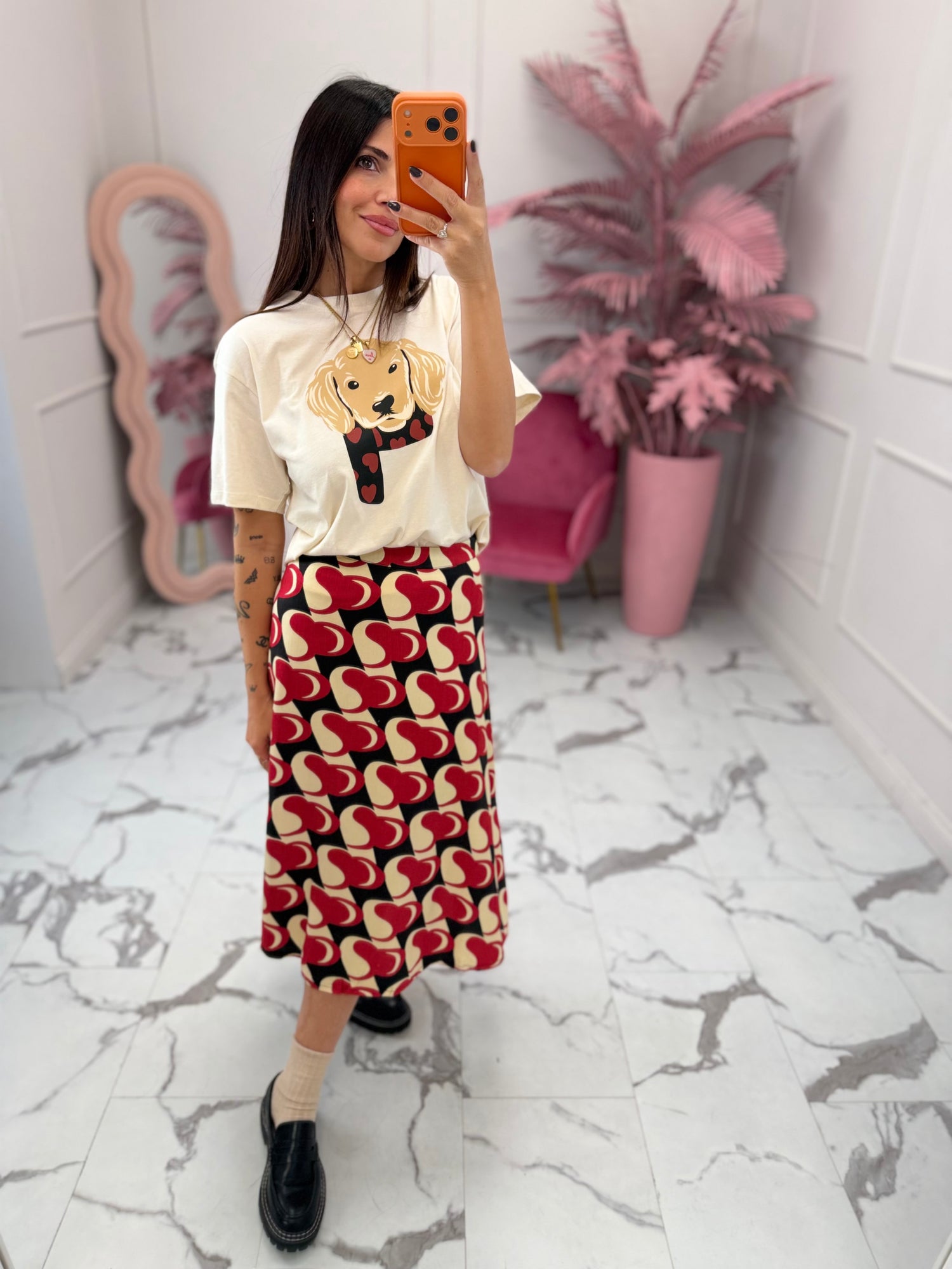 Gonna longuette “Red Heart” COMPANIA FANTASTICA