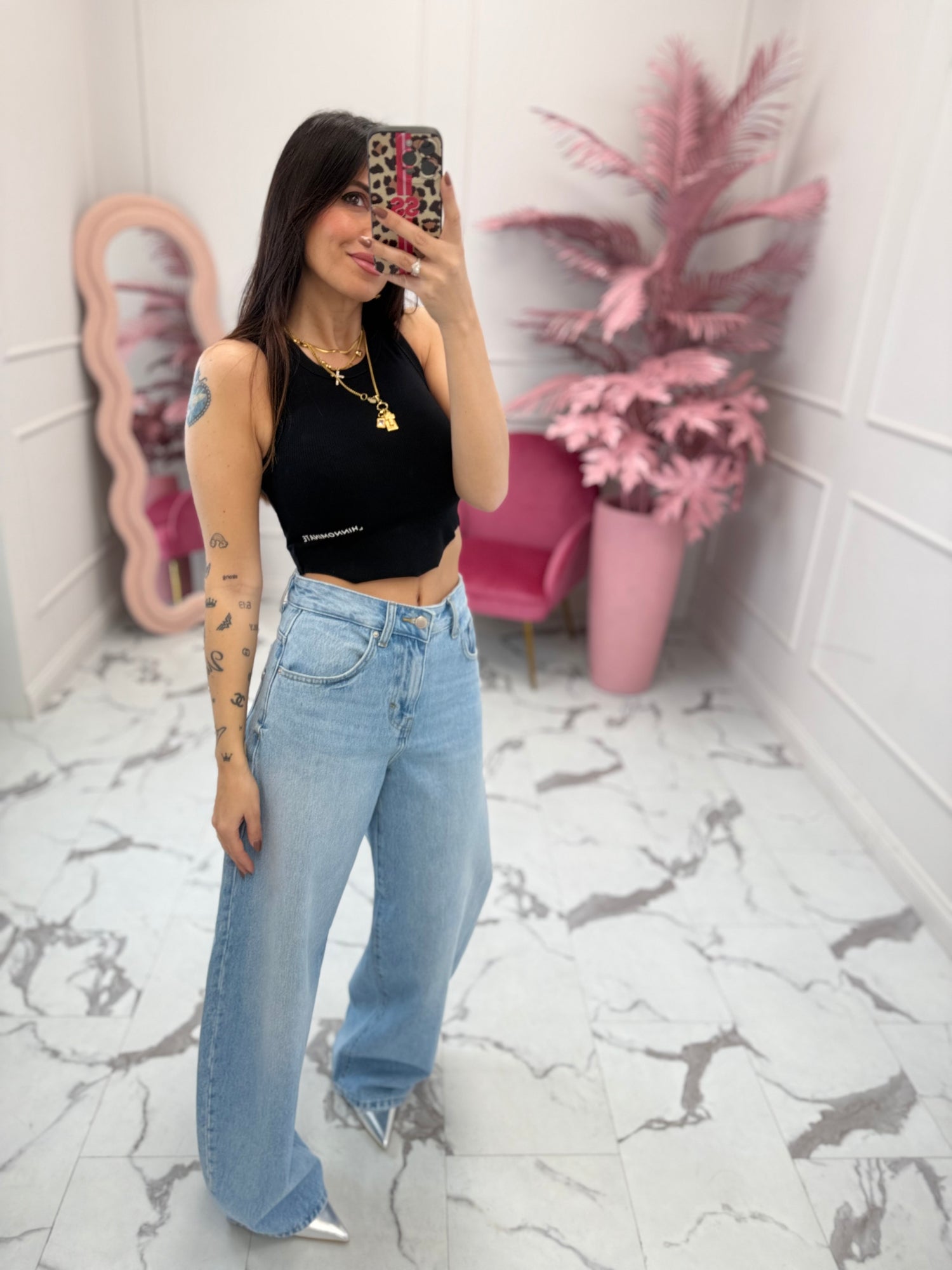 Crop top in costina HINNOMINATE