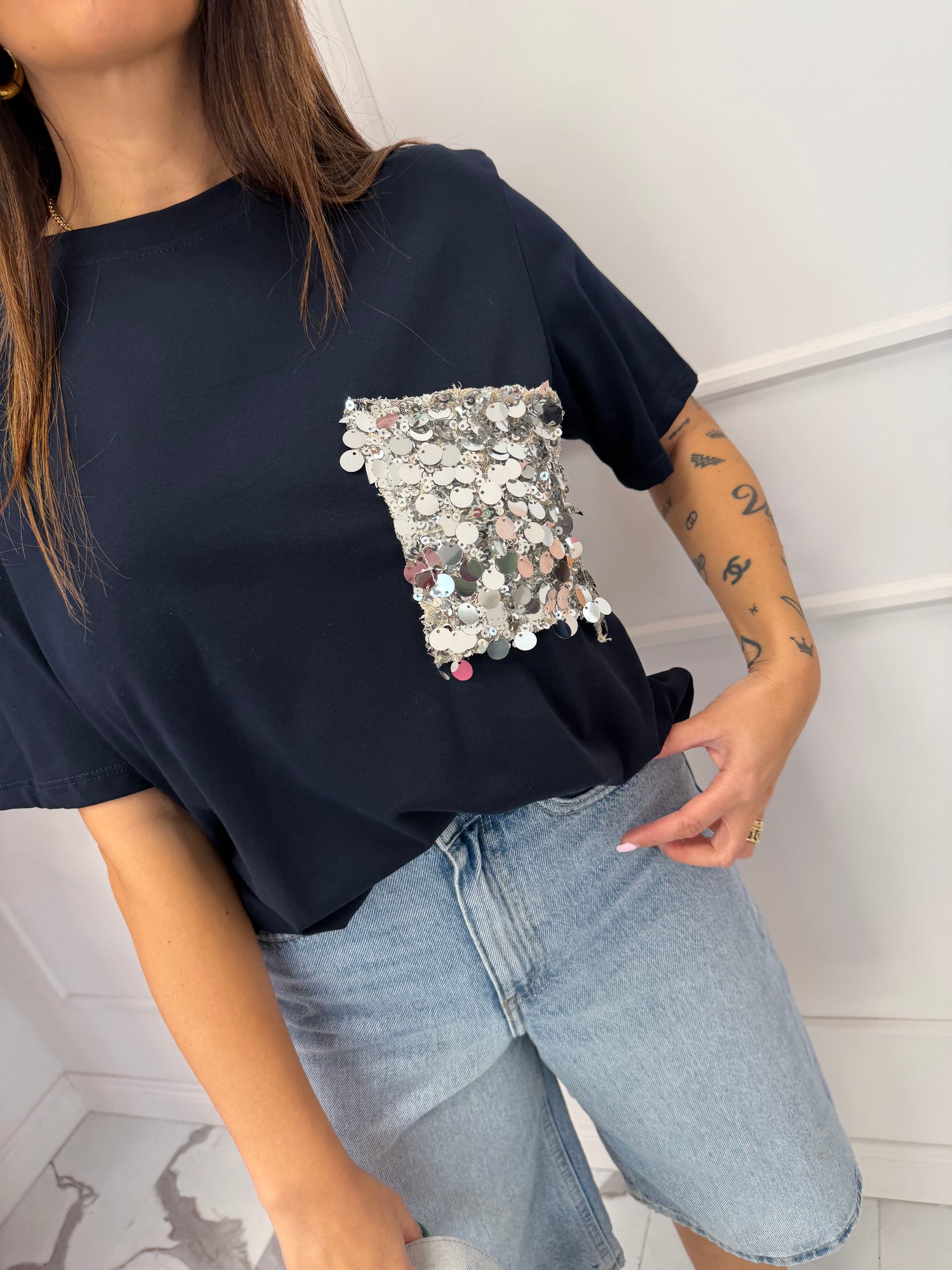 T-shirt taschino paillettes “Jolie” LIP