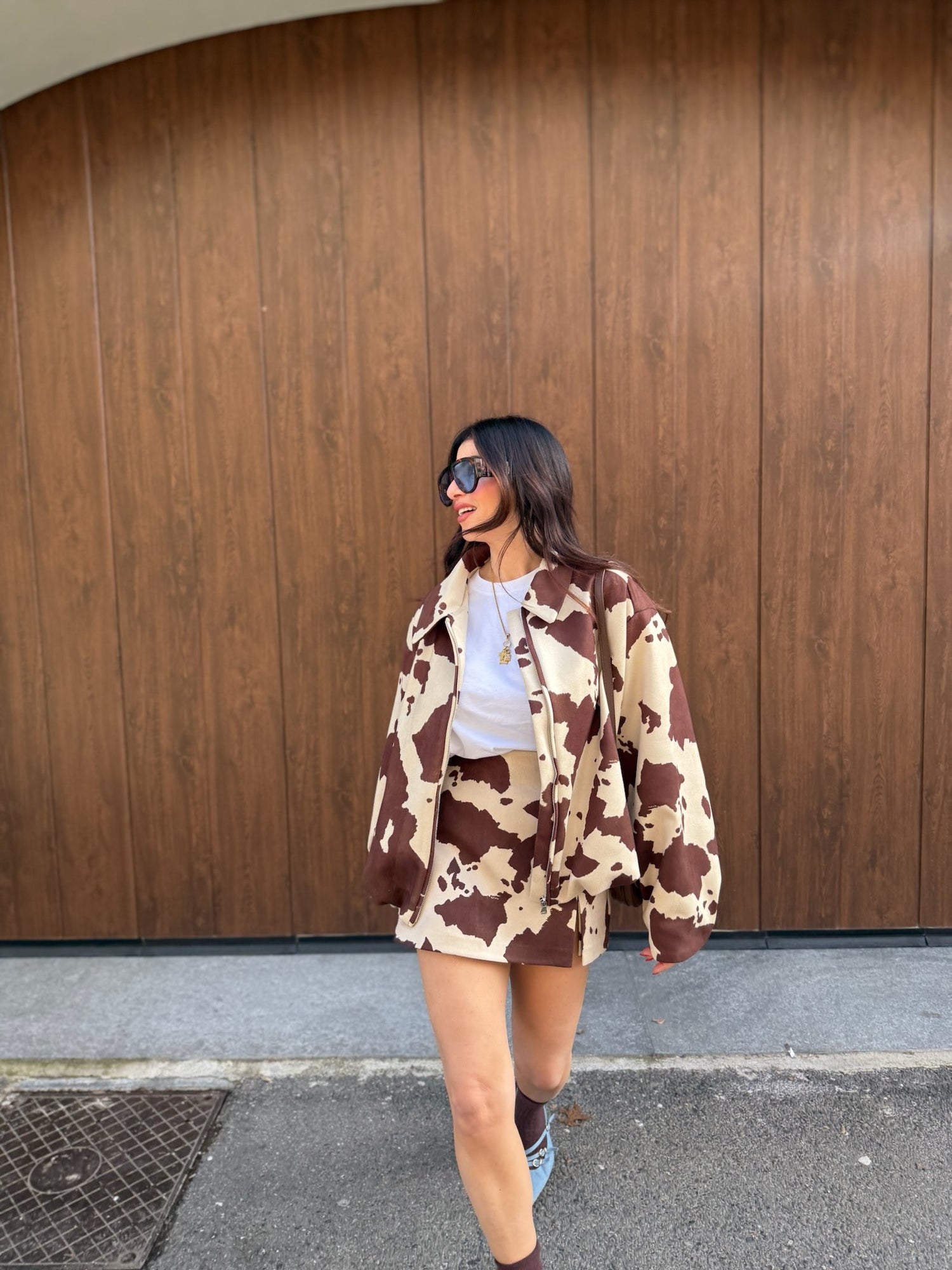 Gonna shorts “Cow print” LUMINA