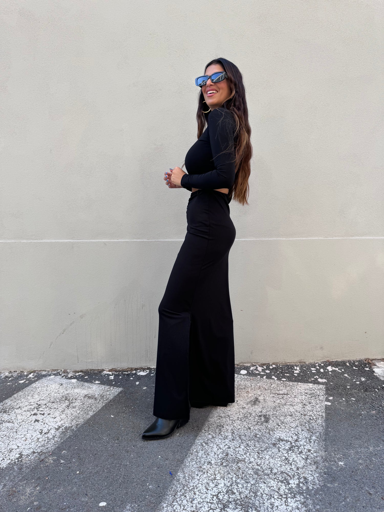 Gonna lunga in viscosa con arricciatura HINNOMINATE