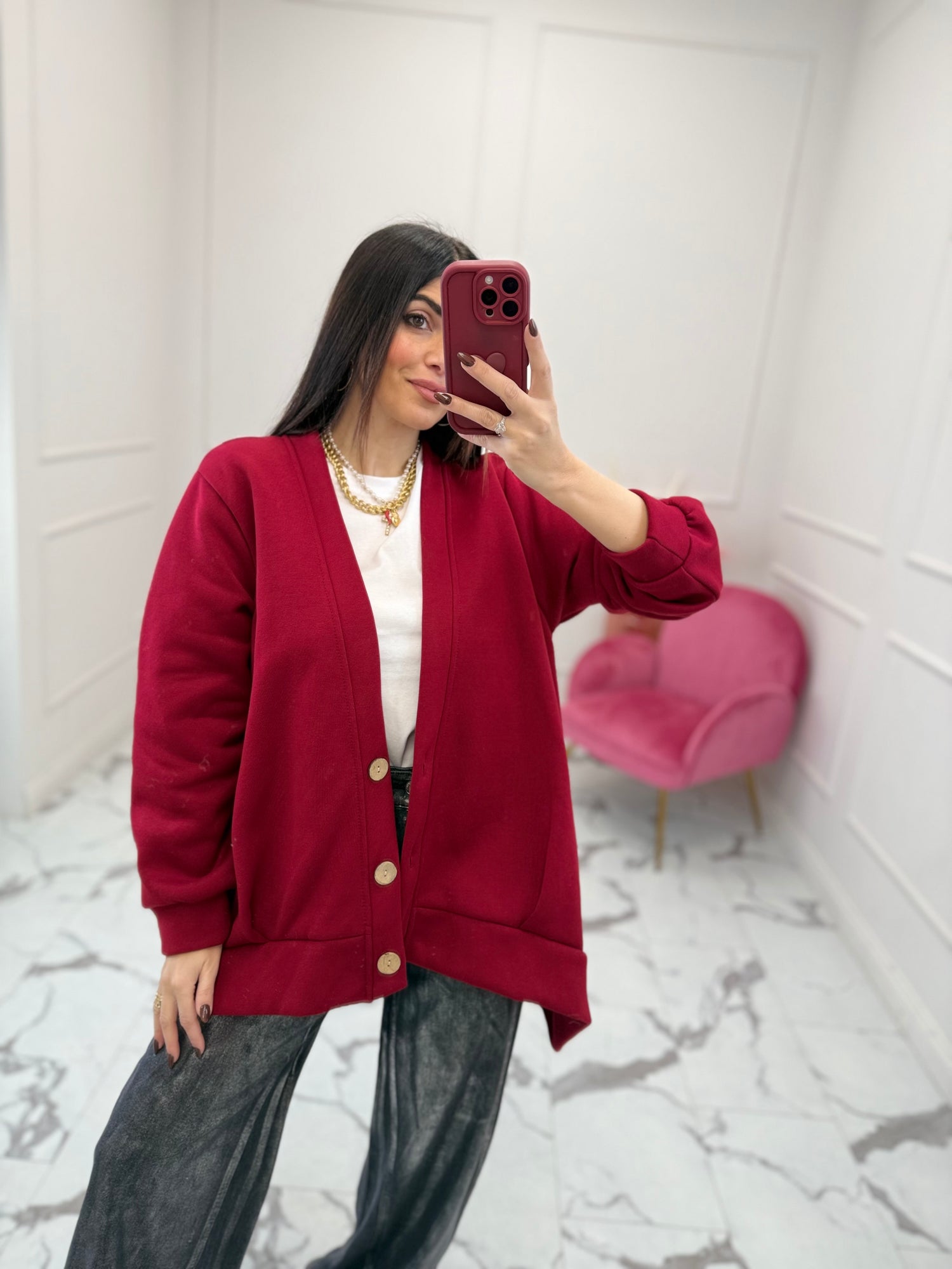 Cardigan in felpa “over” LIP