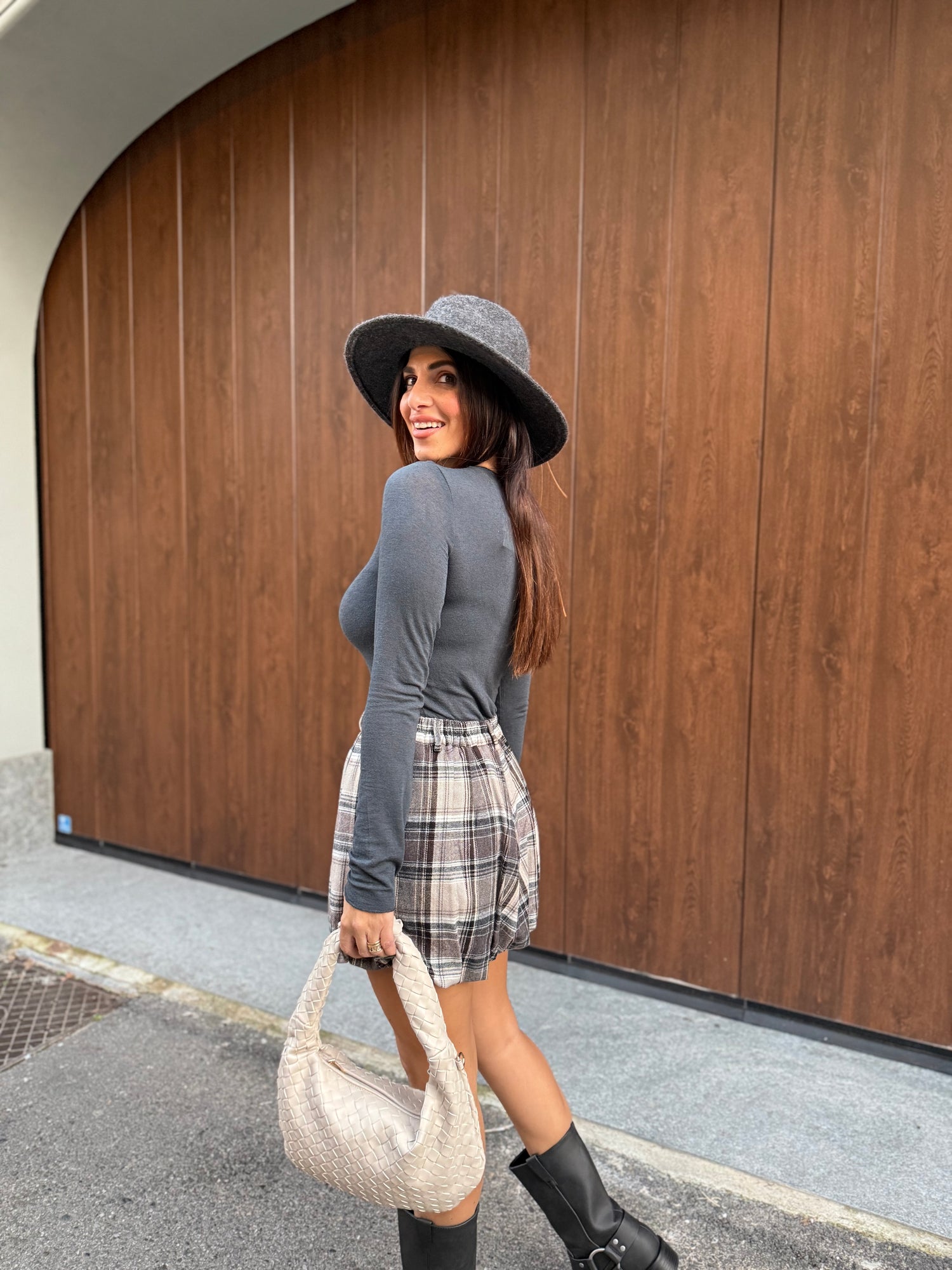 Gonna a palloncino “Tartan” JUSTWEST