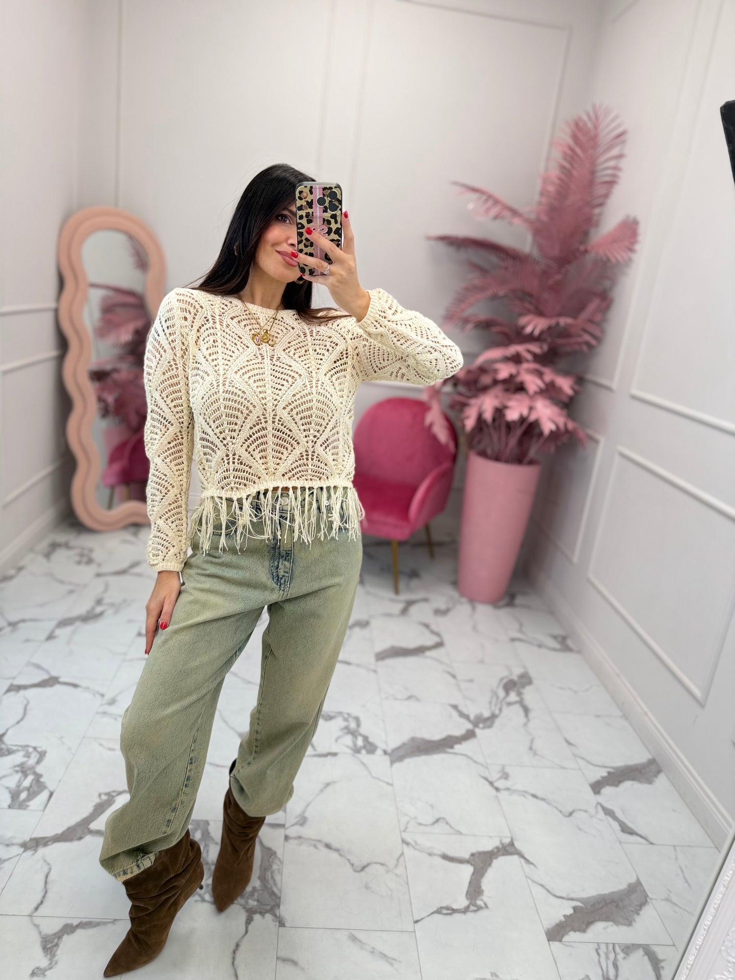 Maglia traforata “Leonie” ONLY