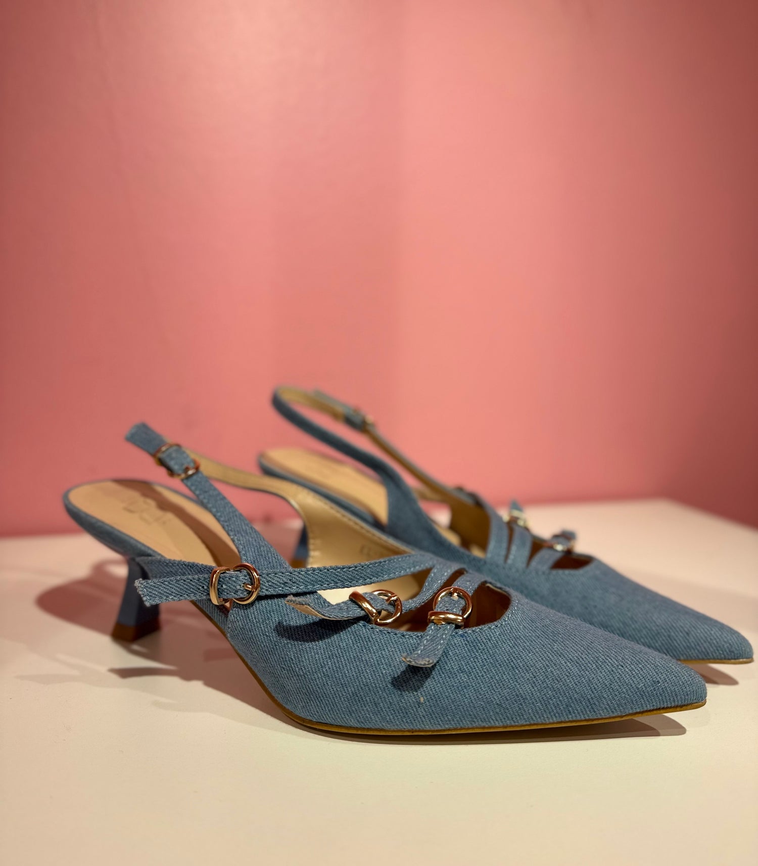 Decollete slingback denim LIP