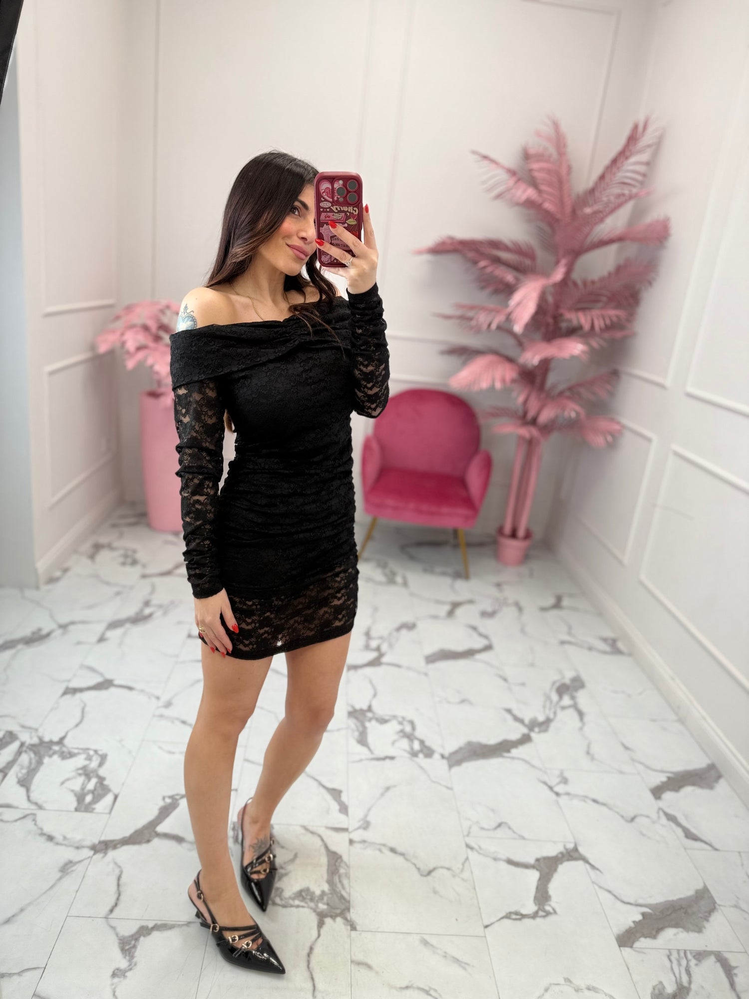 Abito corto pizzo LUMINA