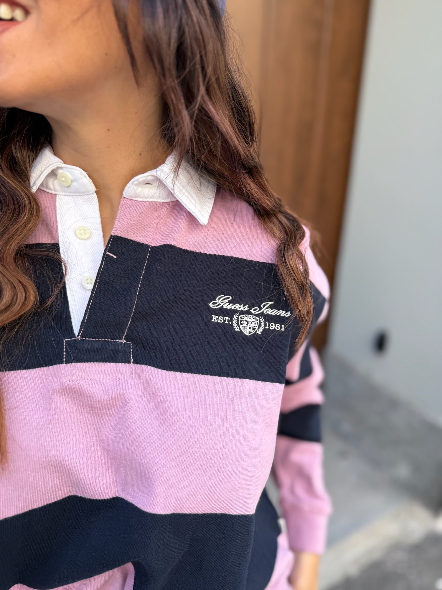 Felpa Polo righe GUESS JEANS