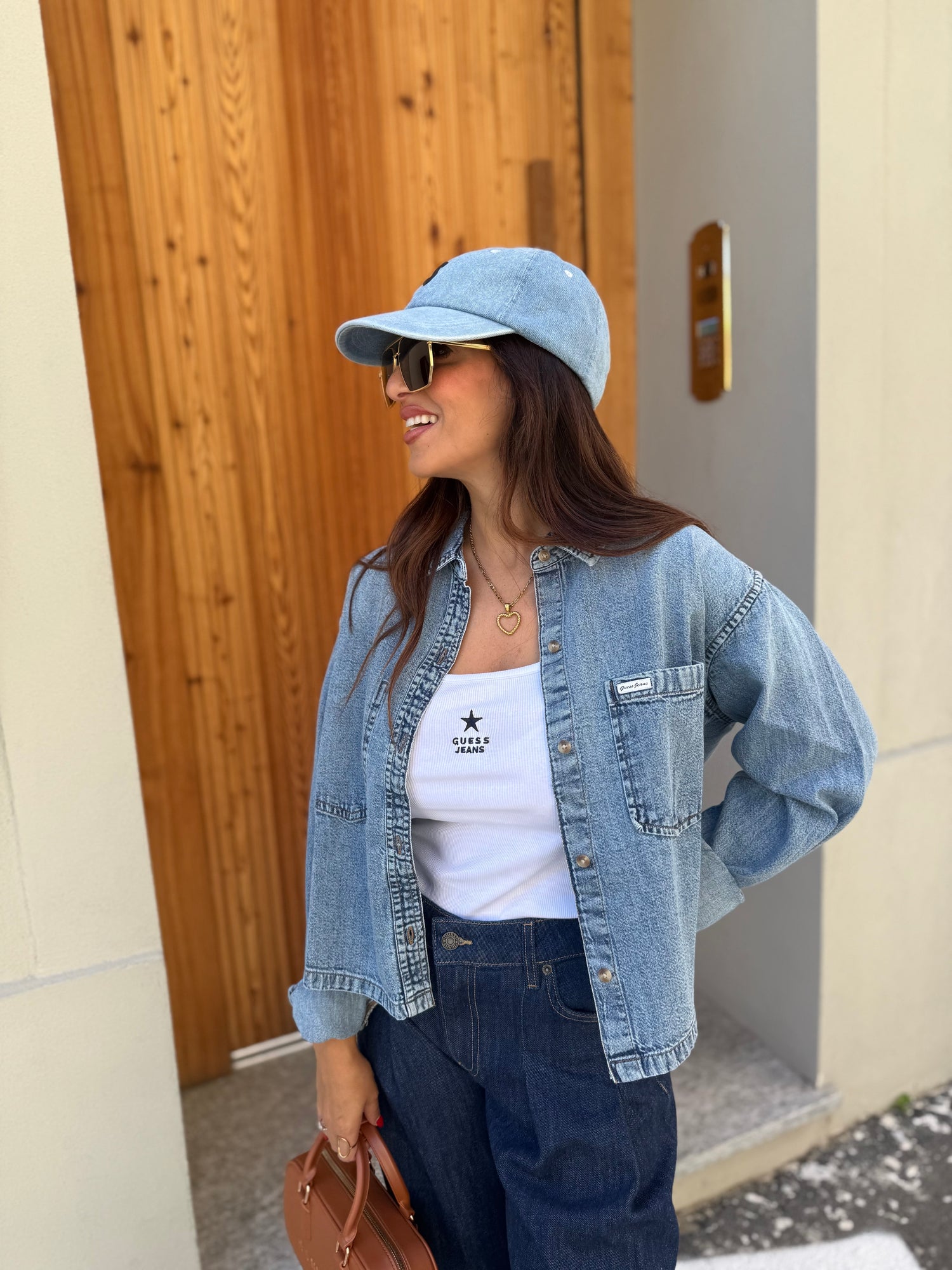 Camicia corta denim GUESS JEANS