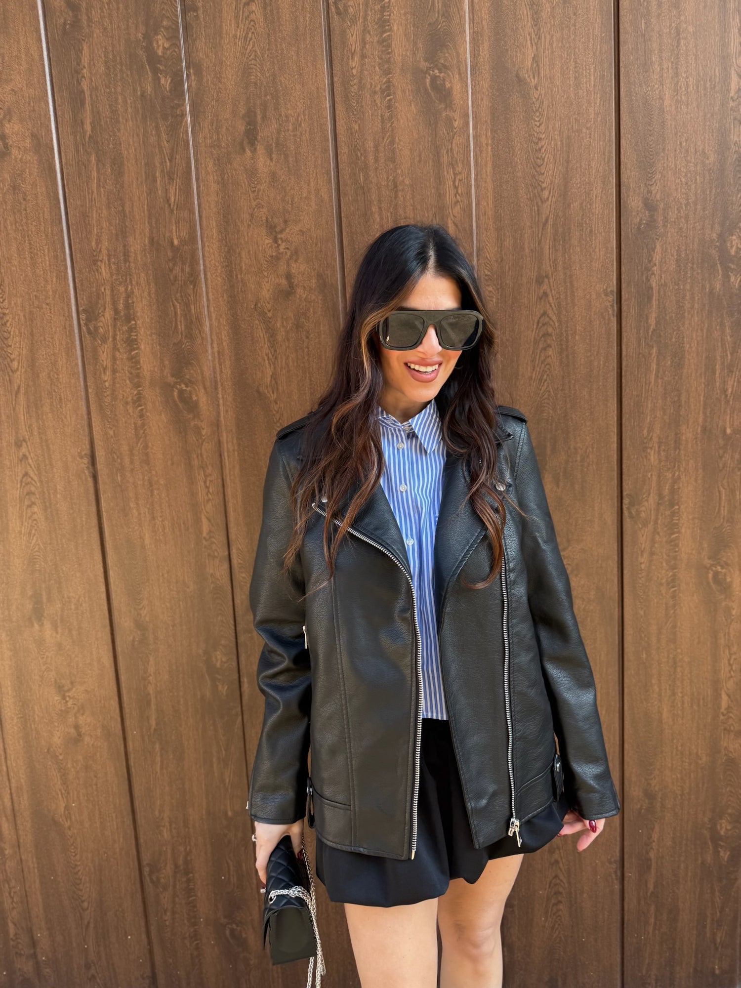 Chiodo ecopelle over “Mille” ONLY