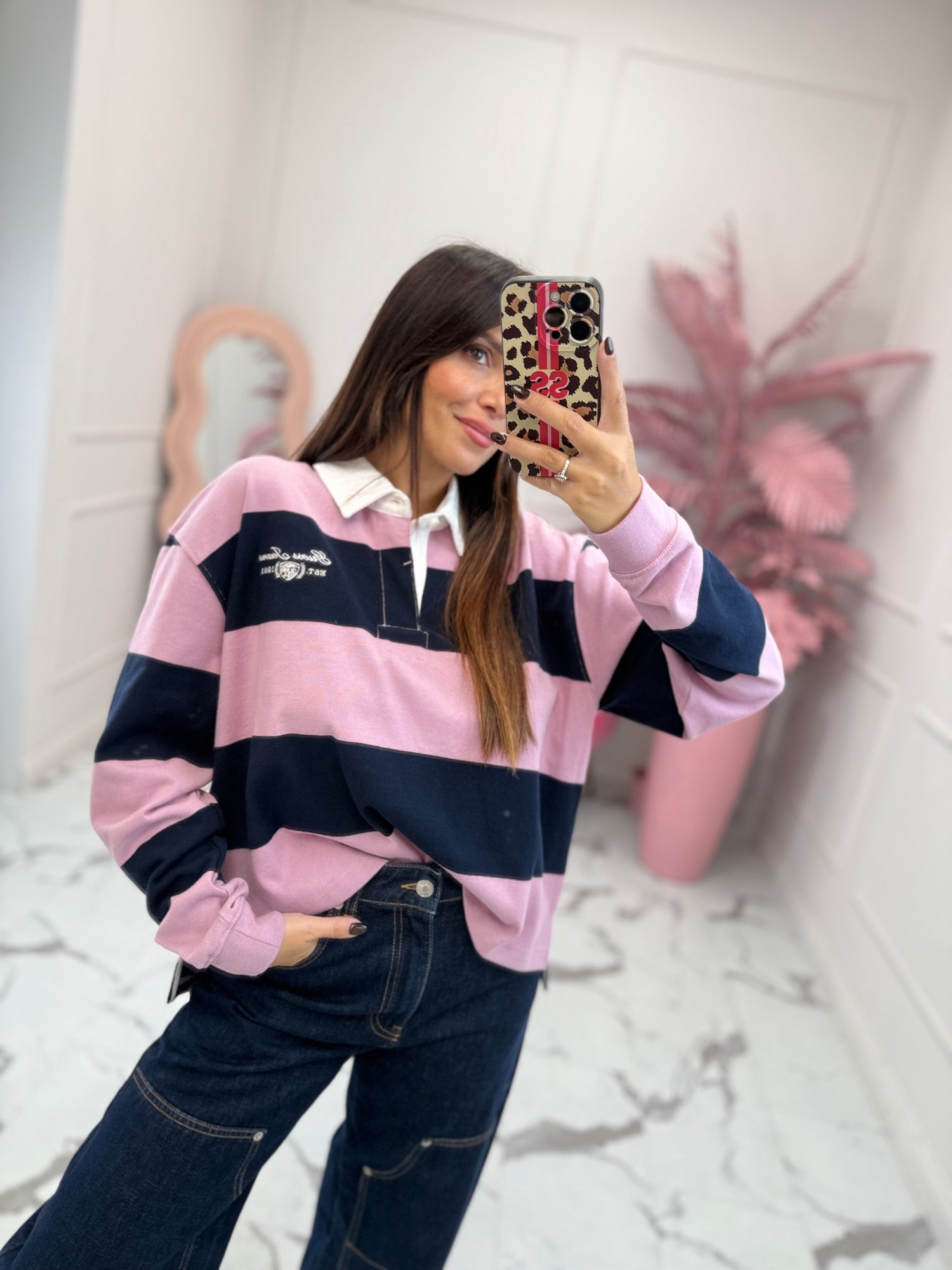 Felpa Polo righe GUESS JEANS