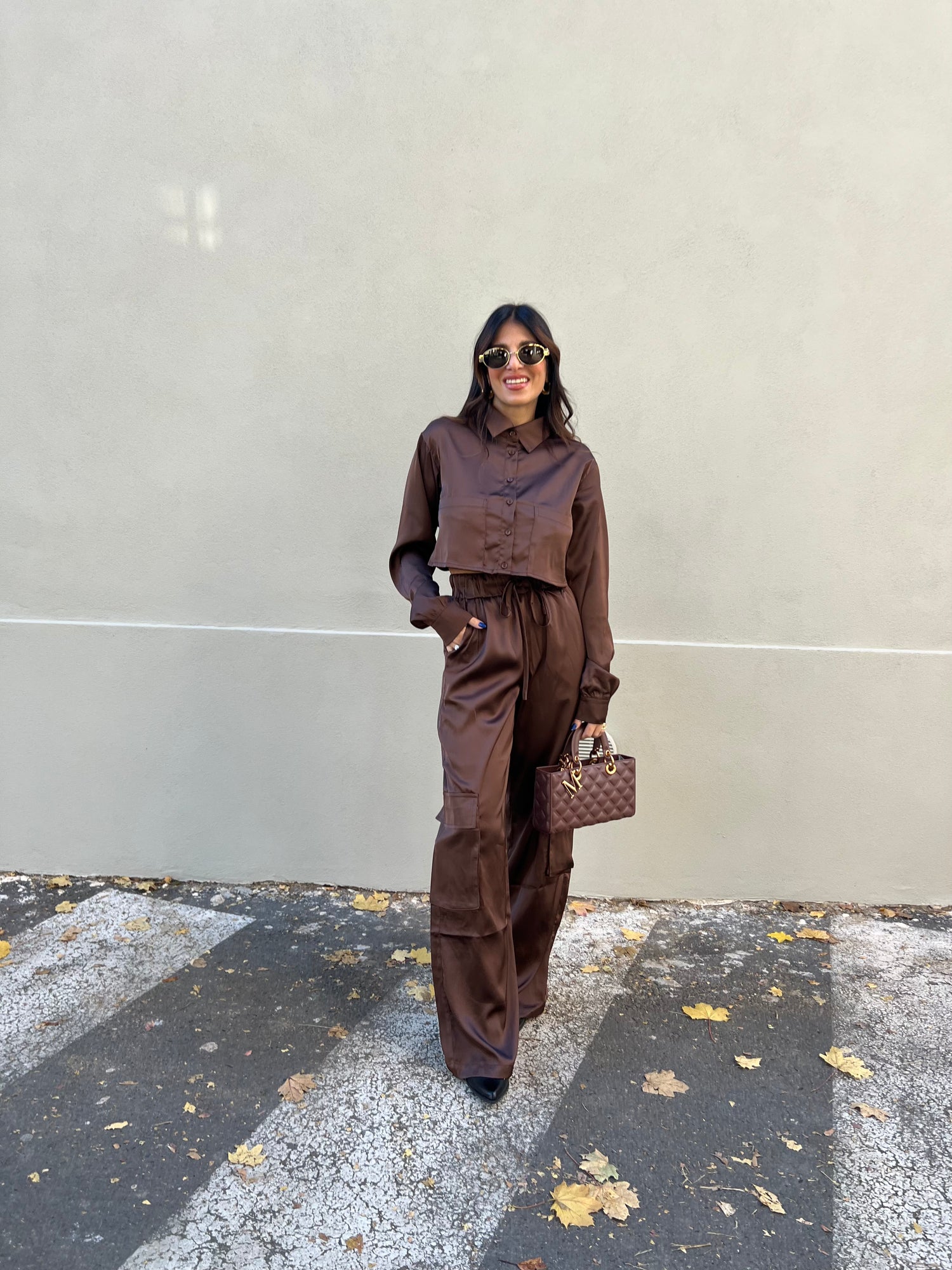 Camicia crop “Satin” GLAMOROUS