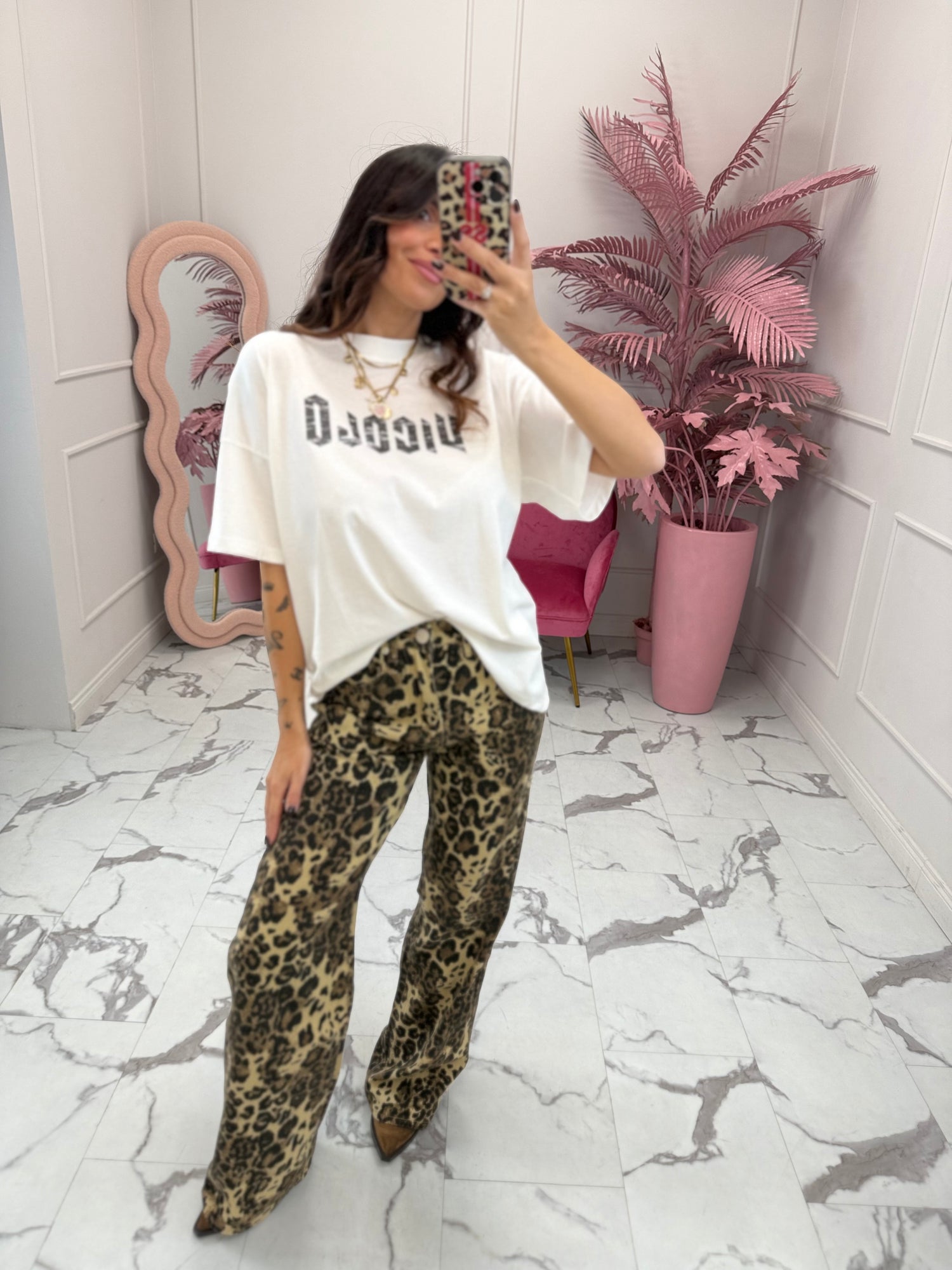 Jeans leopardato “Grr” GLAMOROUS