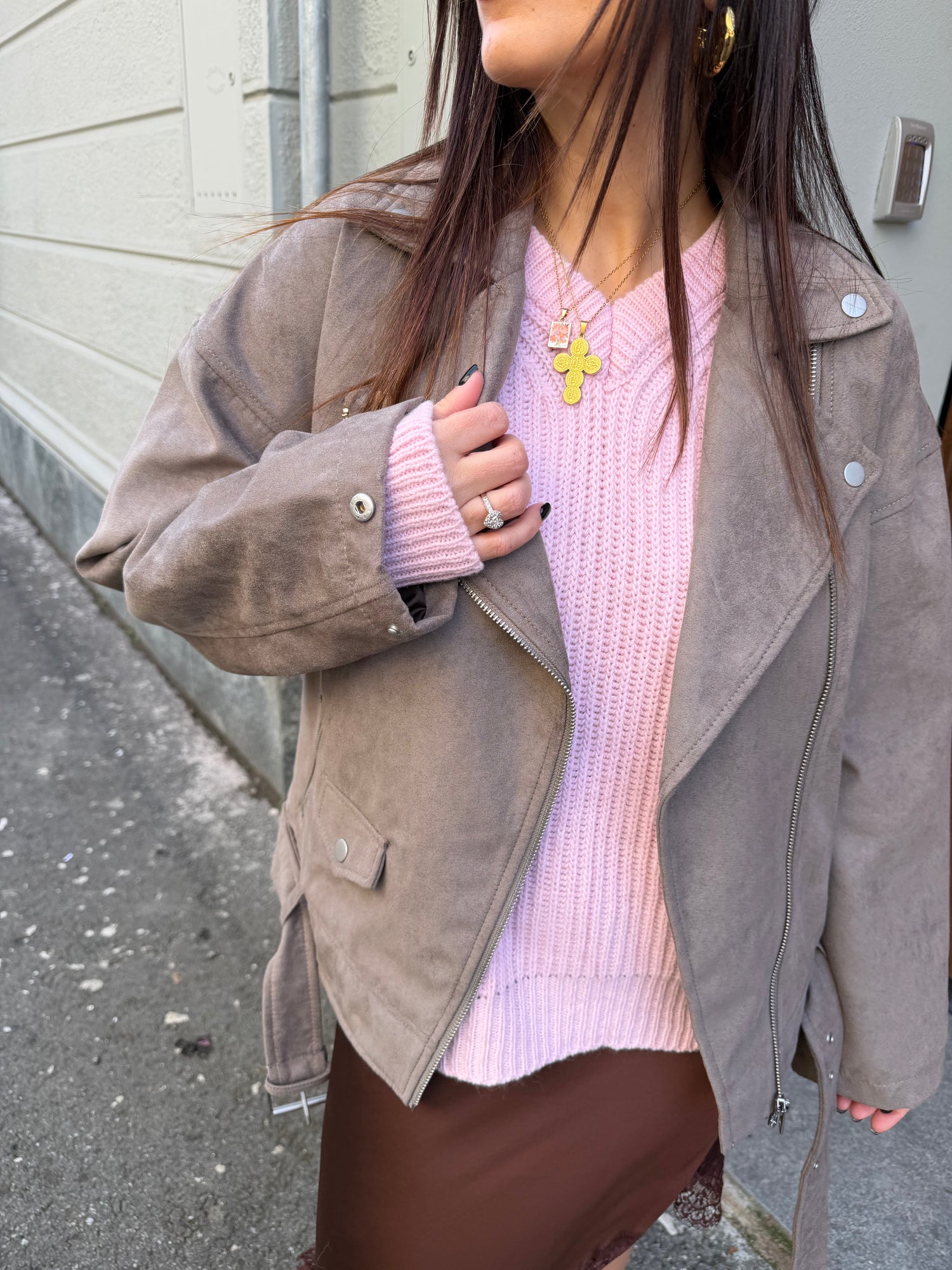 Chiodo over suede “Frida” JJXX