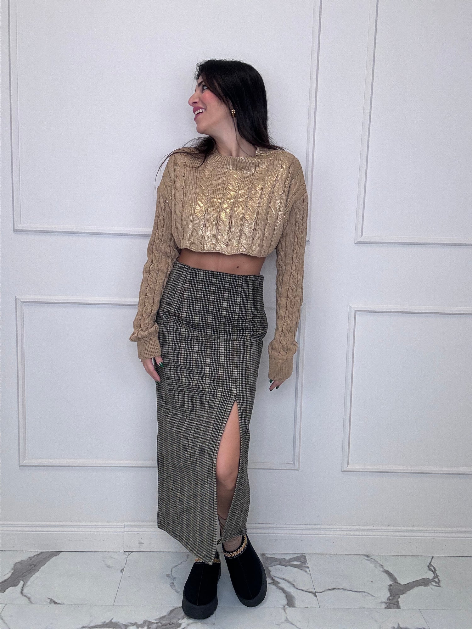 Gonna longuette spacco “British” LIP