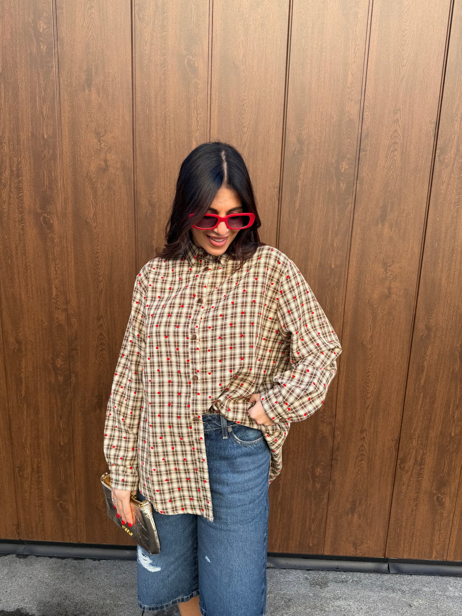 Camicia quadretti “Love” VIC BEE